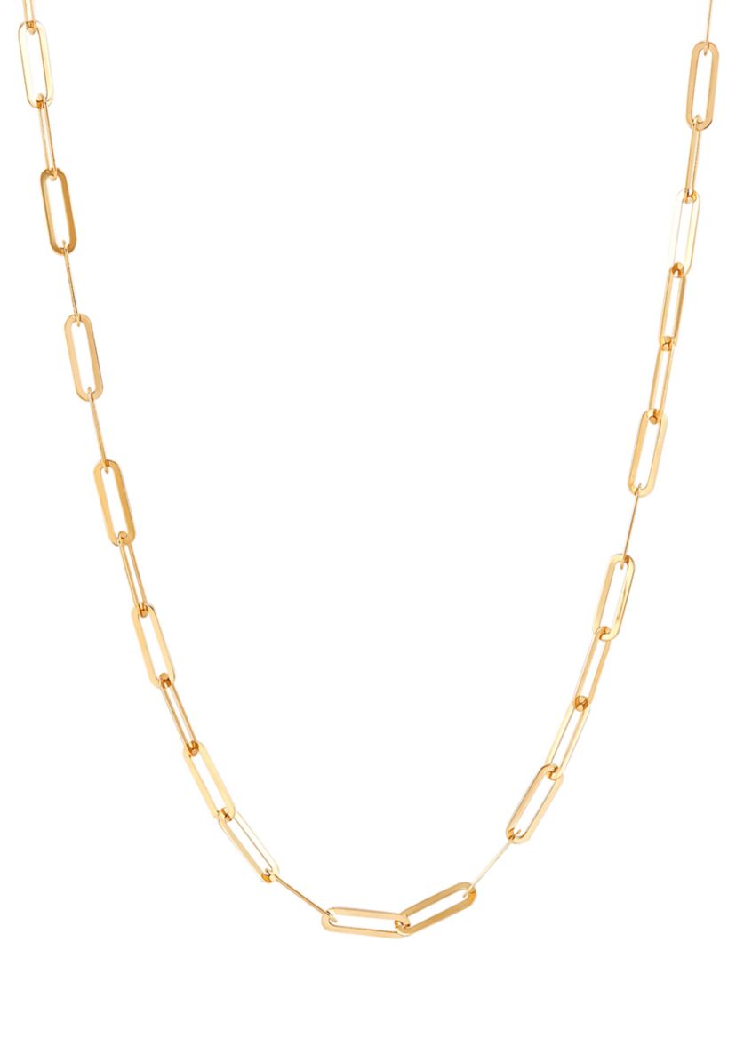 Paperclip Chain in 10K Yellow Gold