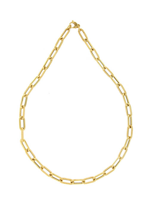 10K Yellow Gold Twist Paperclip Chain Necklace