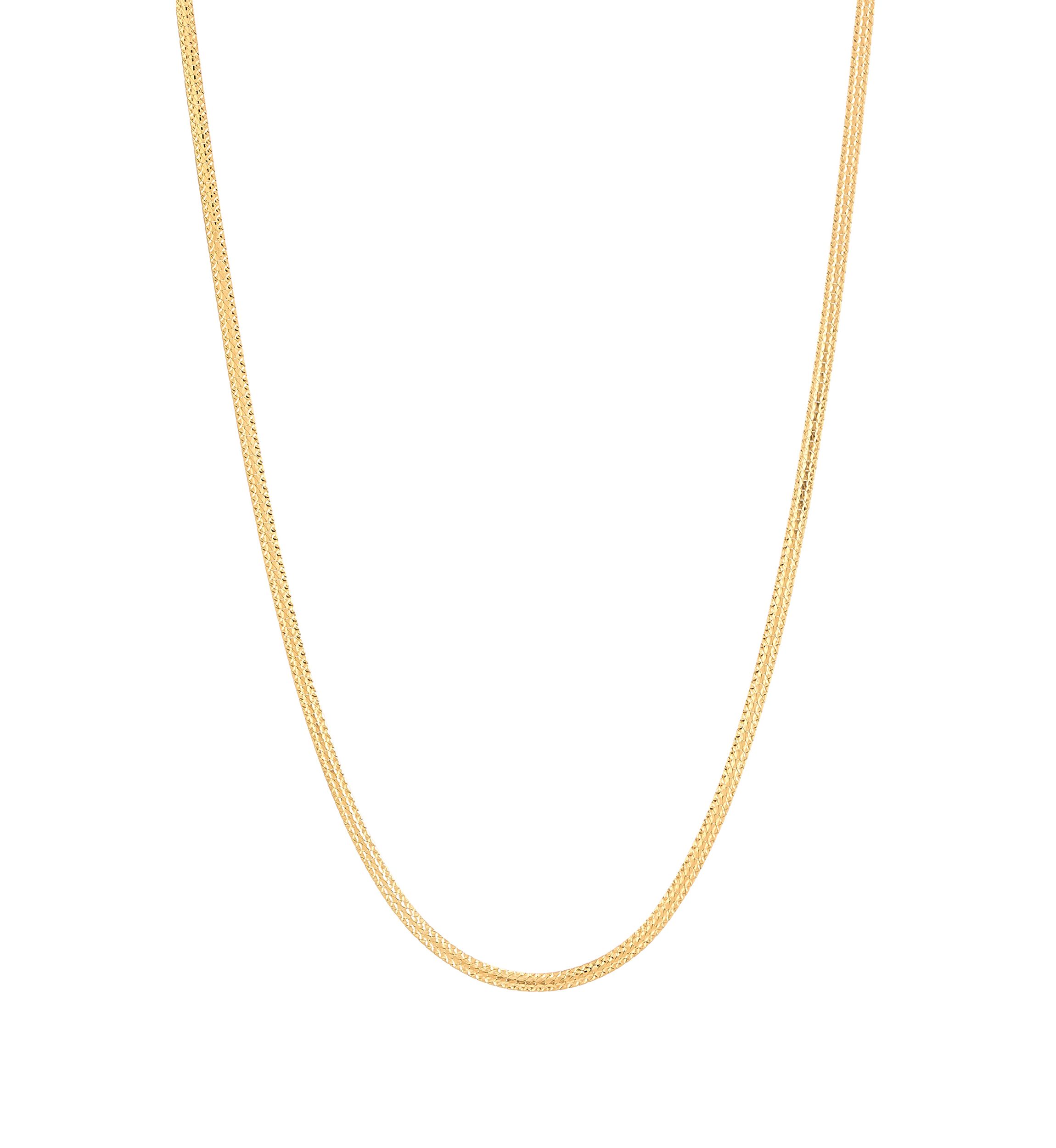 1.5 Millimeter Solid Herringbone Chain in 10K Yellow Gold