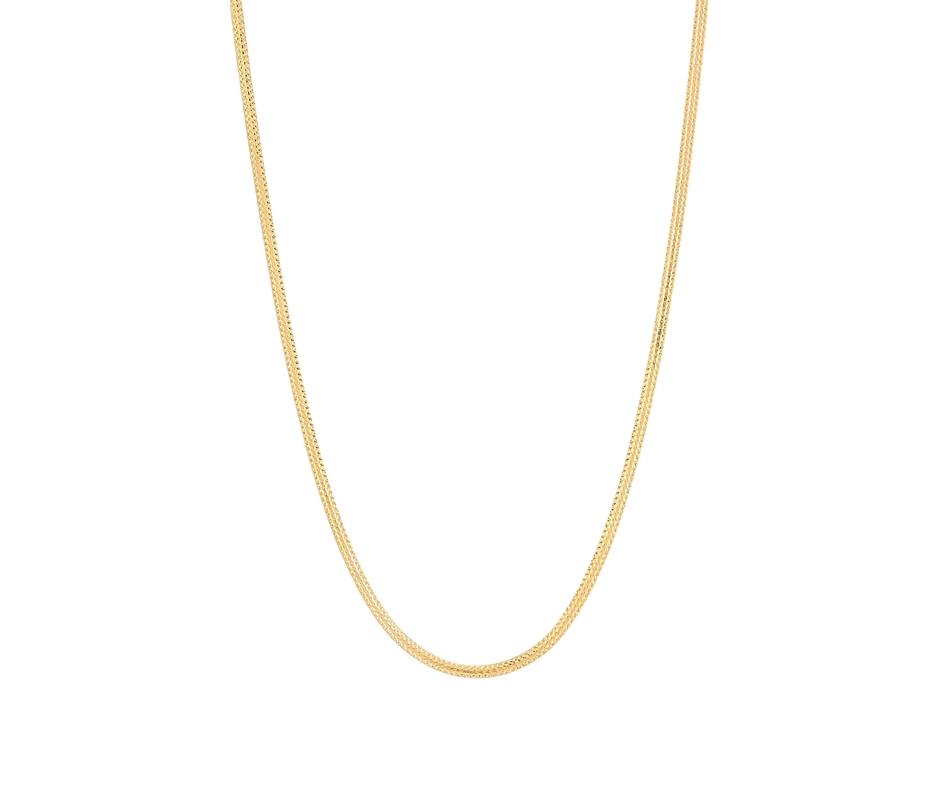 1.5 Millimeter Solid Herringbone Chain in 10K Yellow Gold