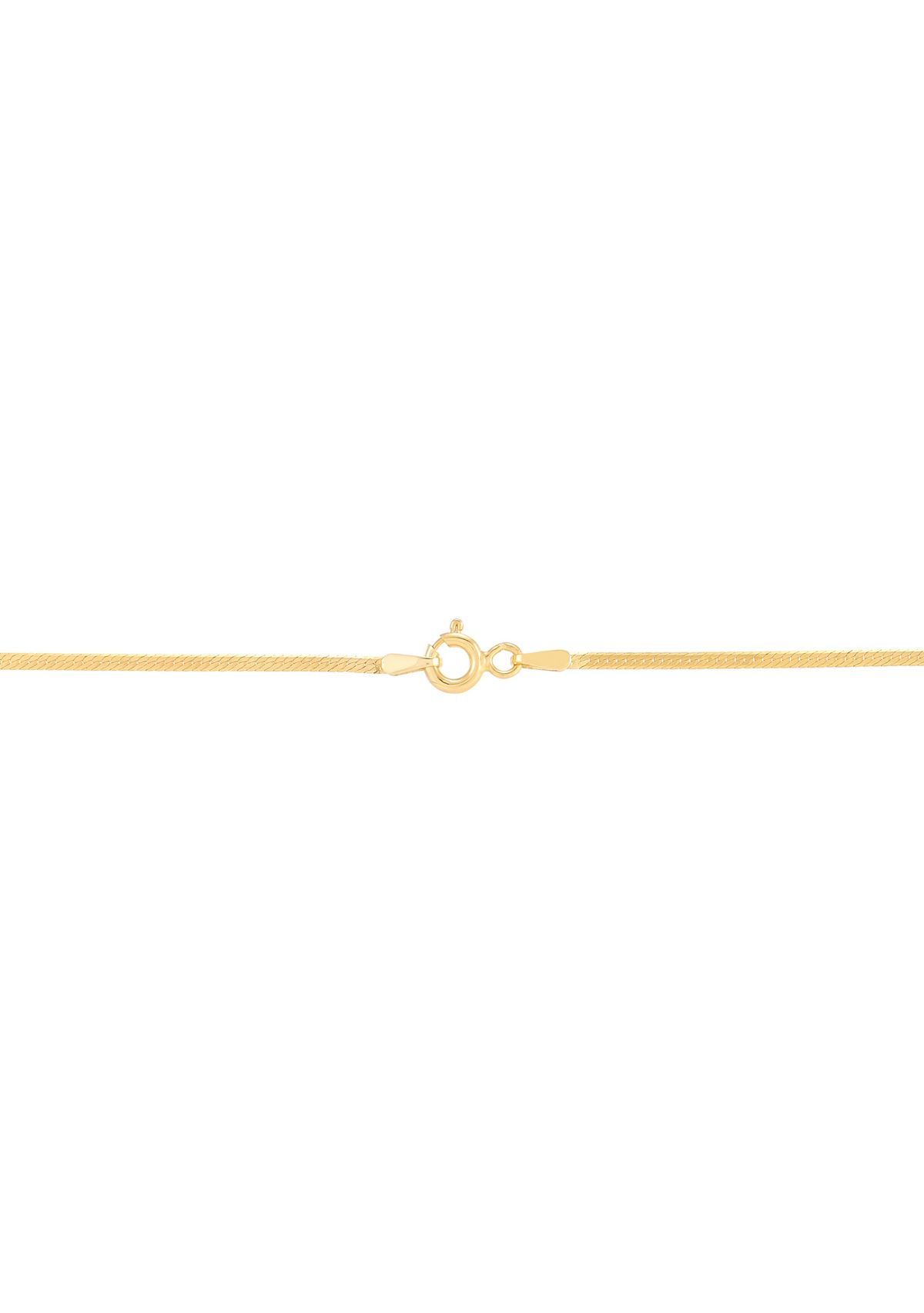 1.5 Millimeter Solid Herringbone Chain in 10K Yellow Gold