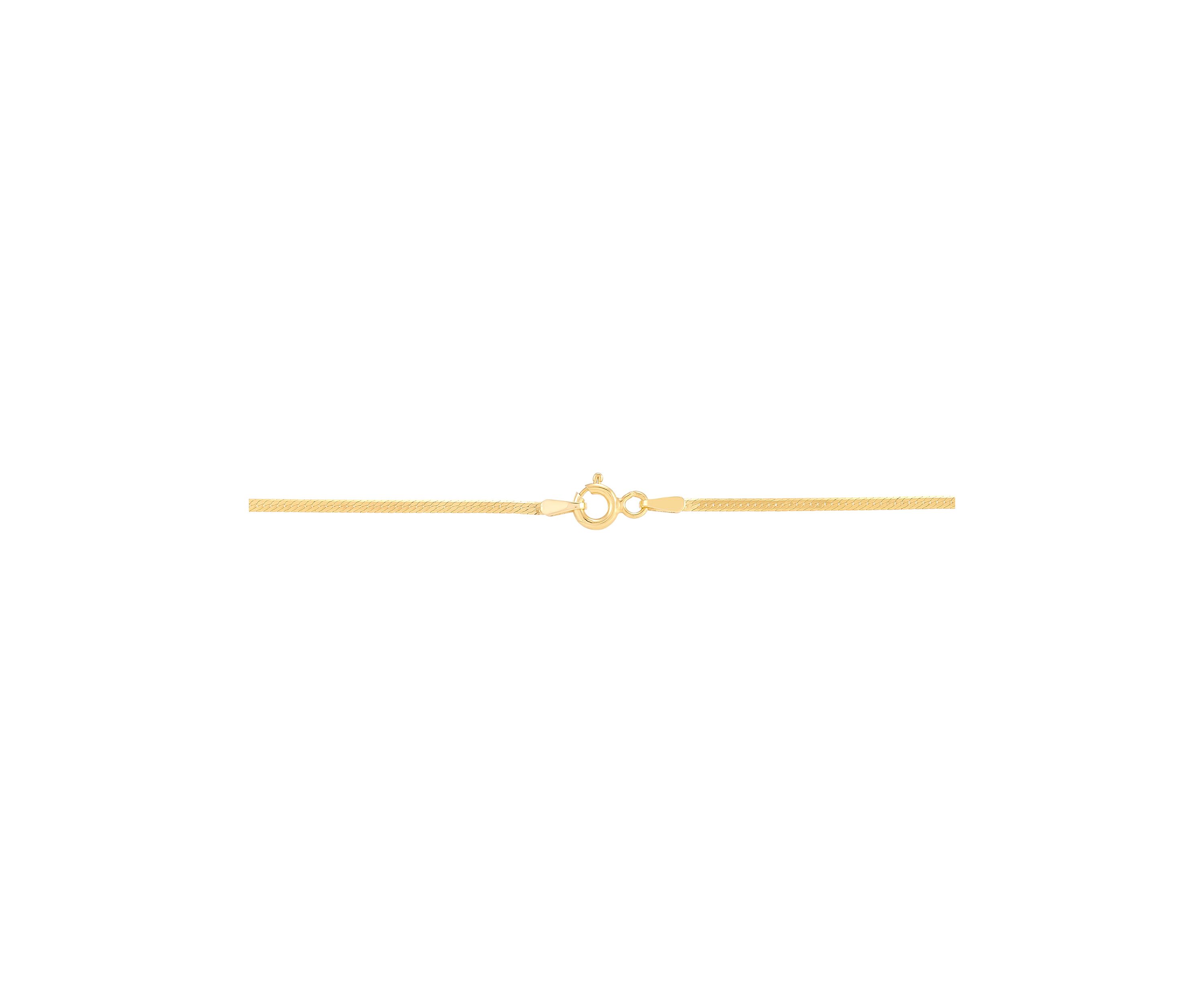 1.5 Millimeter Solid Herringbone Chain in 10K Yellow Gold