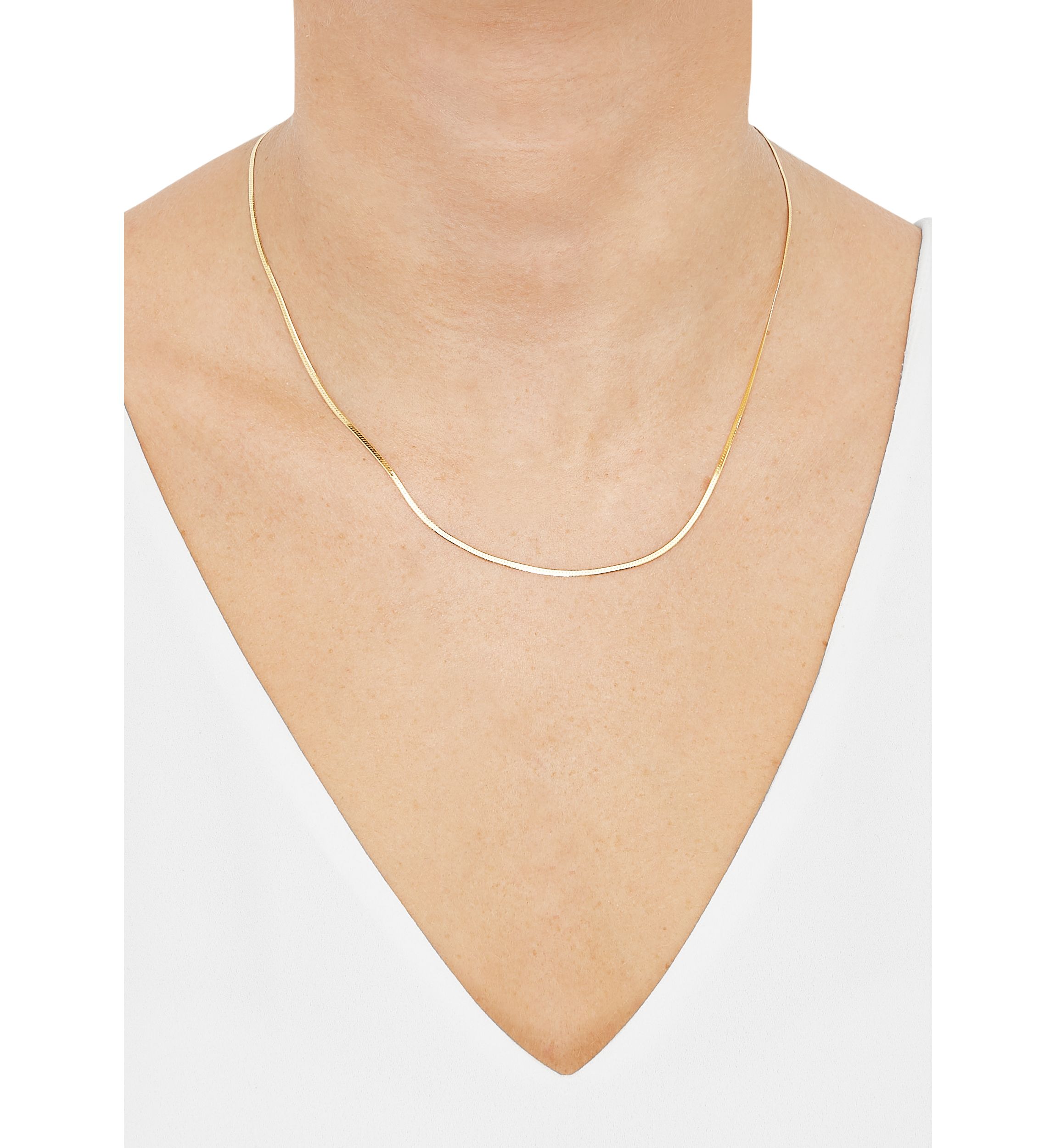 1.5 Millimeter Solid Herringbone Chain in 10K Yellow Gold
