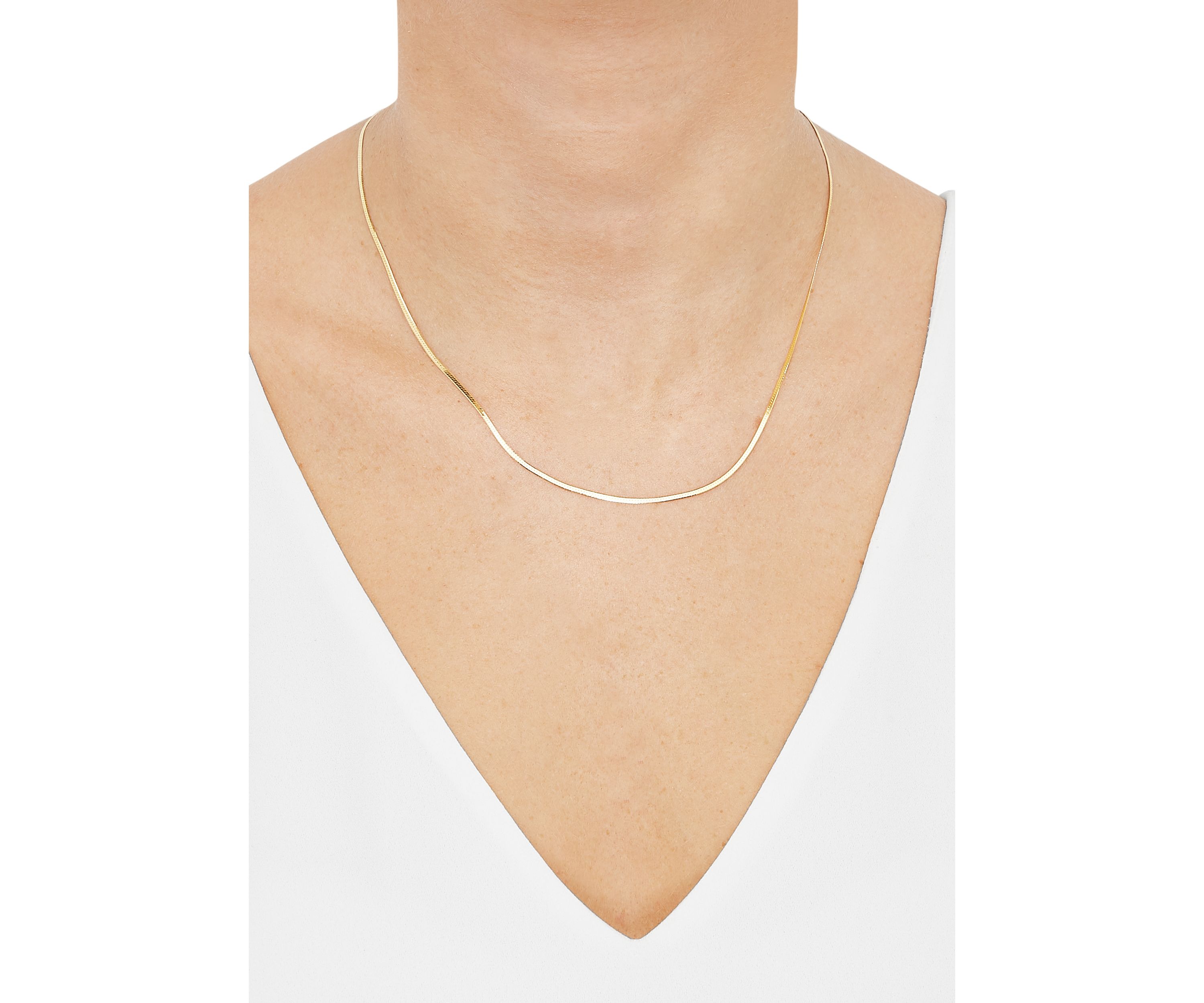1.5 Millimeter Solid Herringbone Chain in 10K Yellow Gold