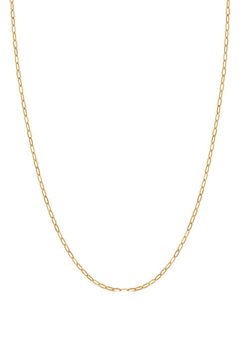 Hollow Paperclip Necklace in 10K Yellow Gold