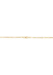 2.2 Millimeter Hollow Flat Paperclip Chain Necklace in 10K Yellow Gold