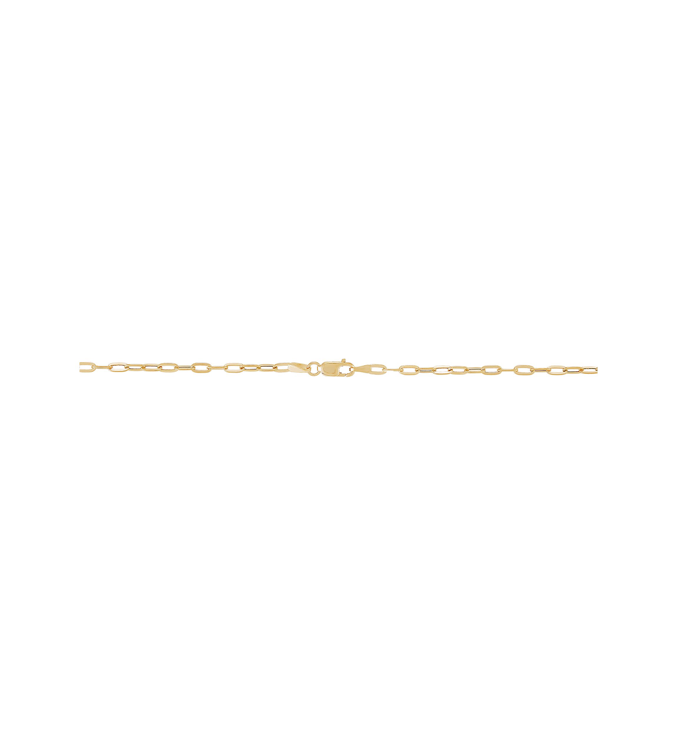 2.2 Millimeter Hollow Flat Paperclip Chain Necklace in 10K Yellow Gold