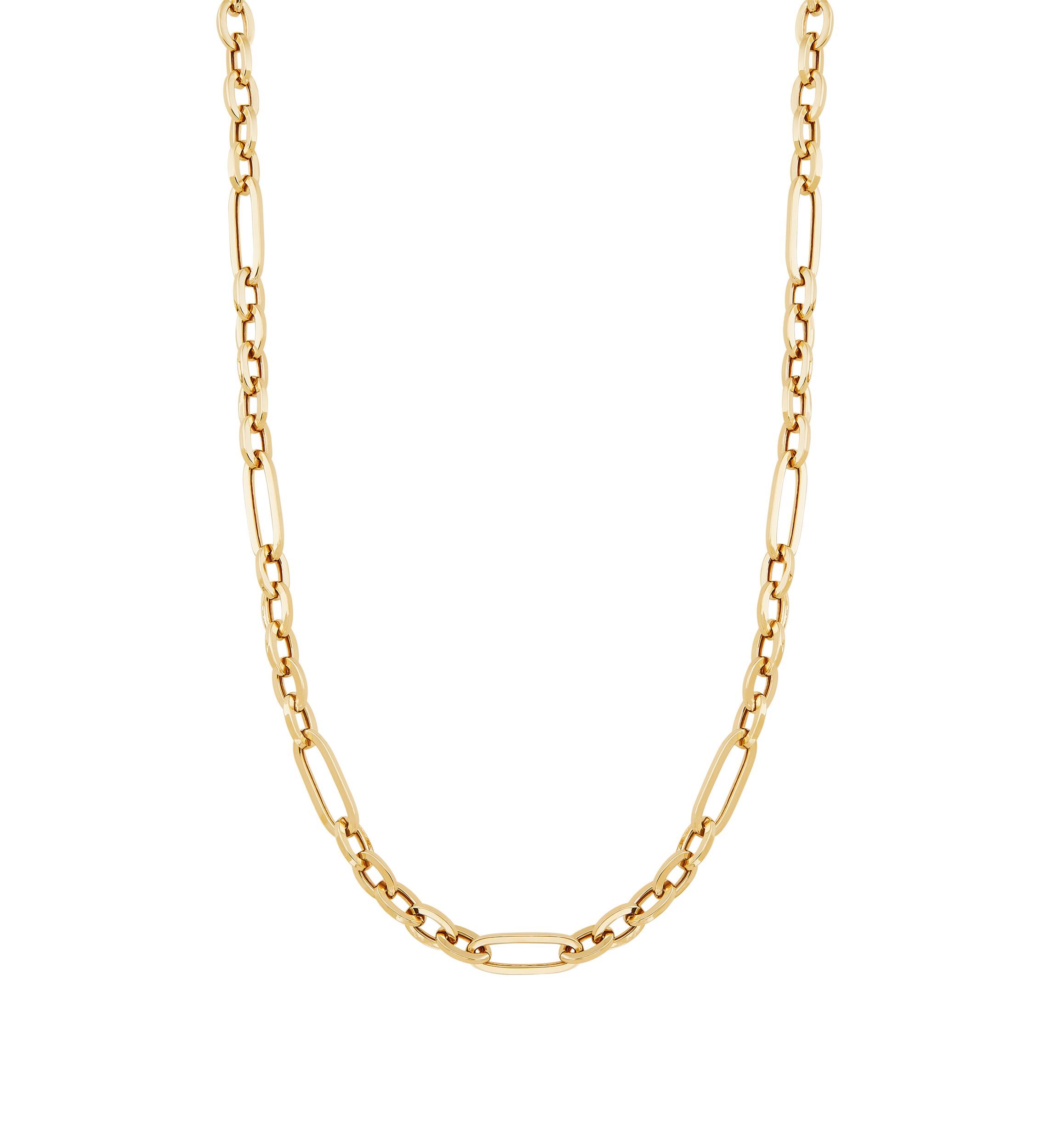 4.5 Millimeter Figaro Chain Necklace in 10K Yellow Gold