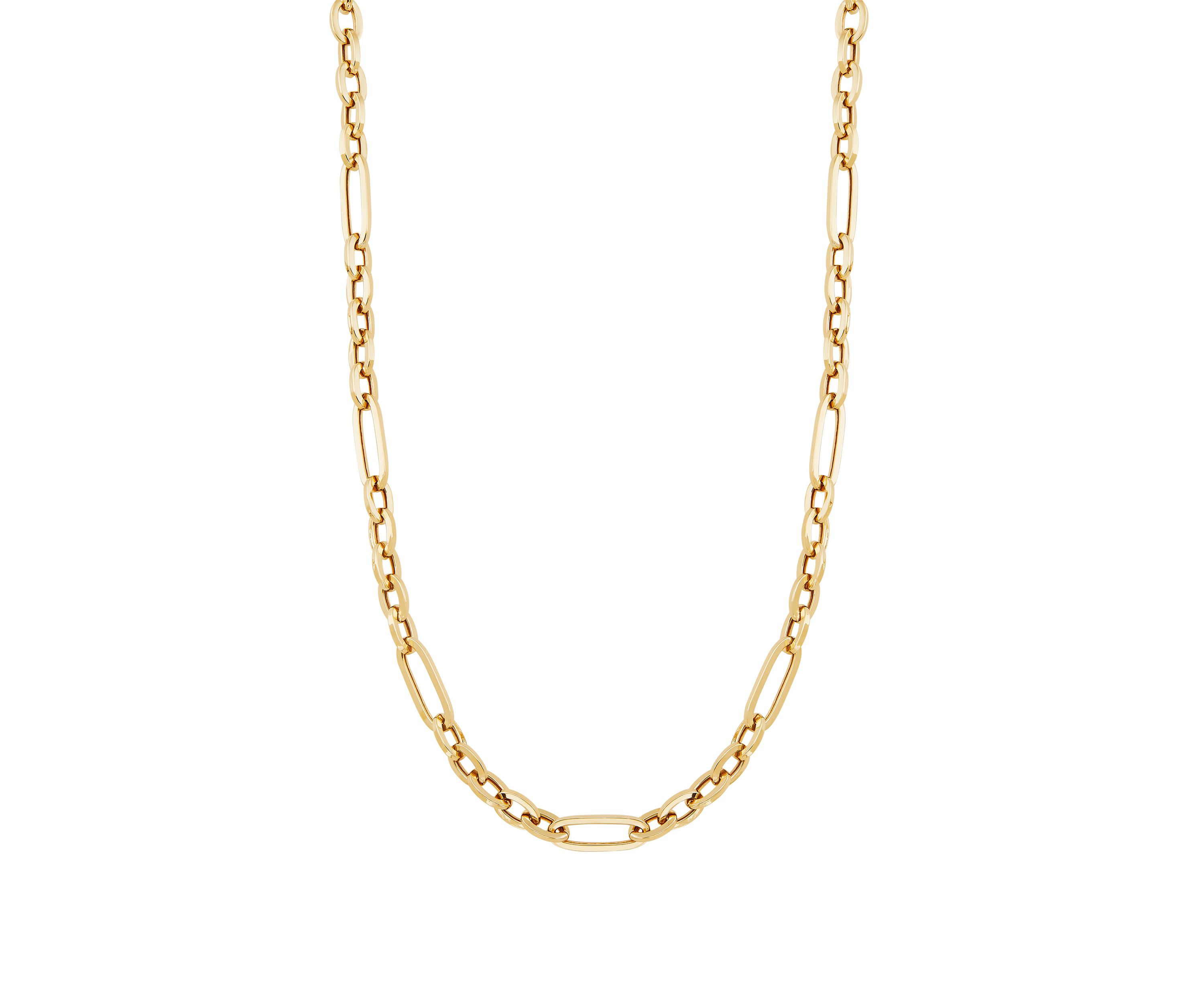4.5 Millimeter Figaro Chain Necklace in 10K Yellow Gold