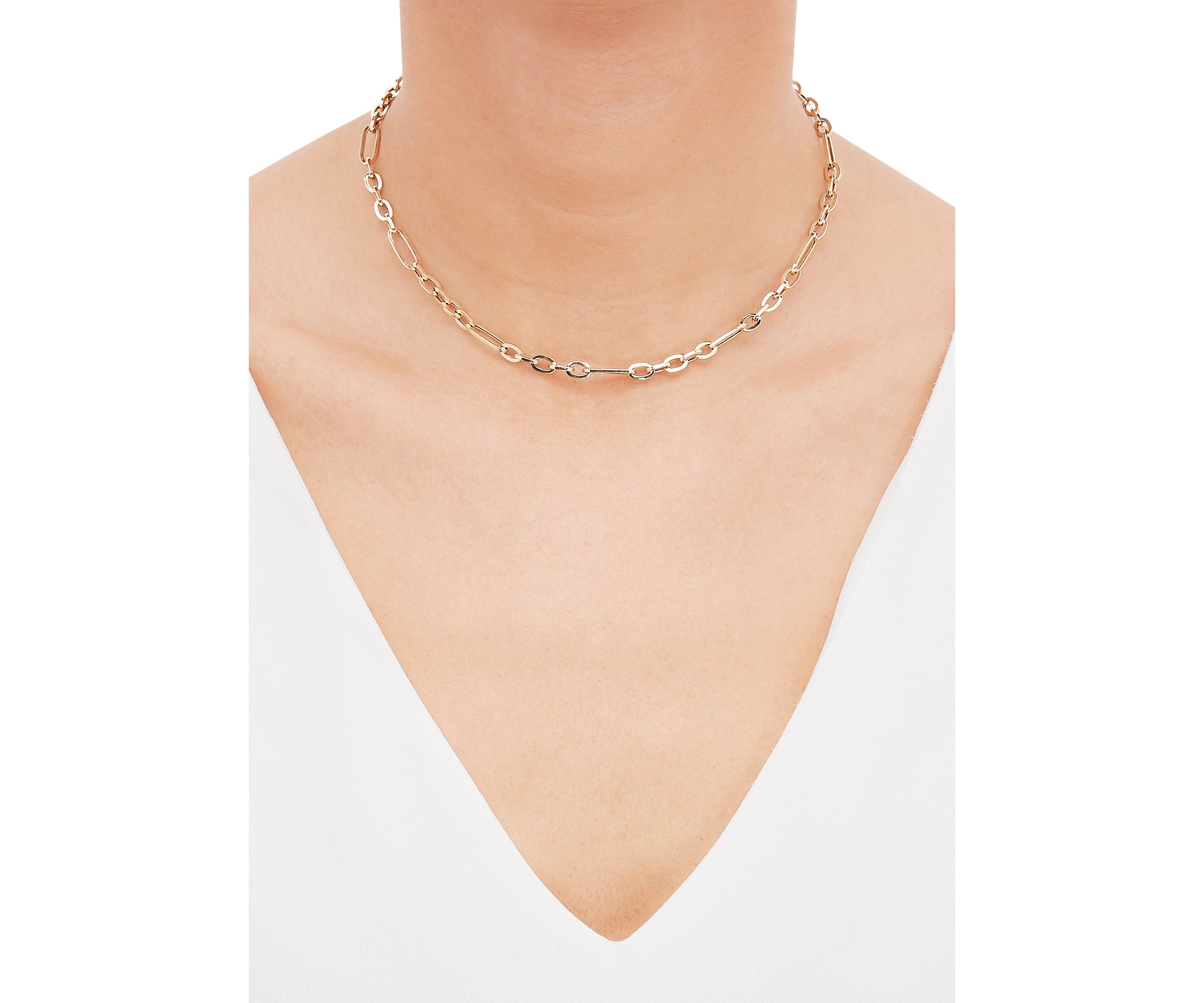 4.5 Millimeter Figaro Chain Necklace in 10K Yellow Gold