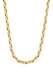 6x10MM Papallel Oval Cable Link Necklace in 10K Yellow Gold