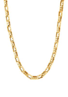 Belk & Co Hollow Oval Links Necklace In 10K Yellow Gold