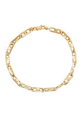 Belk & Co Men's 9'' Long Marina Chain Bracelet In 10K Yellow Gold -  0729367865632