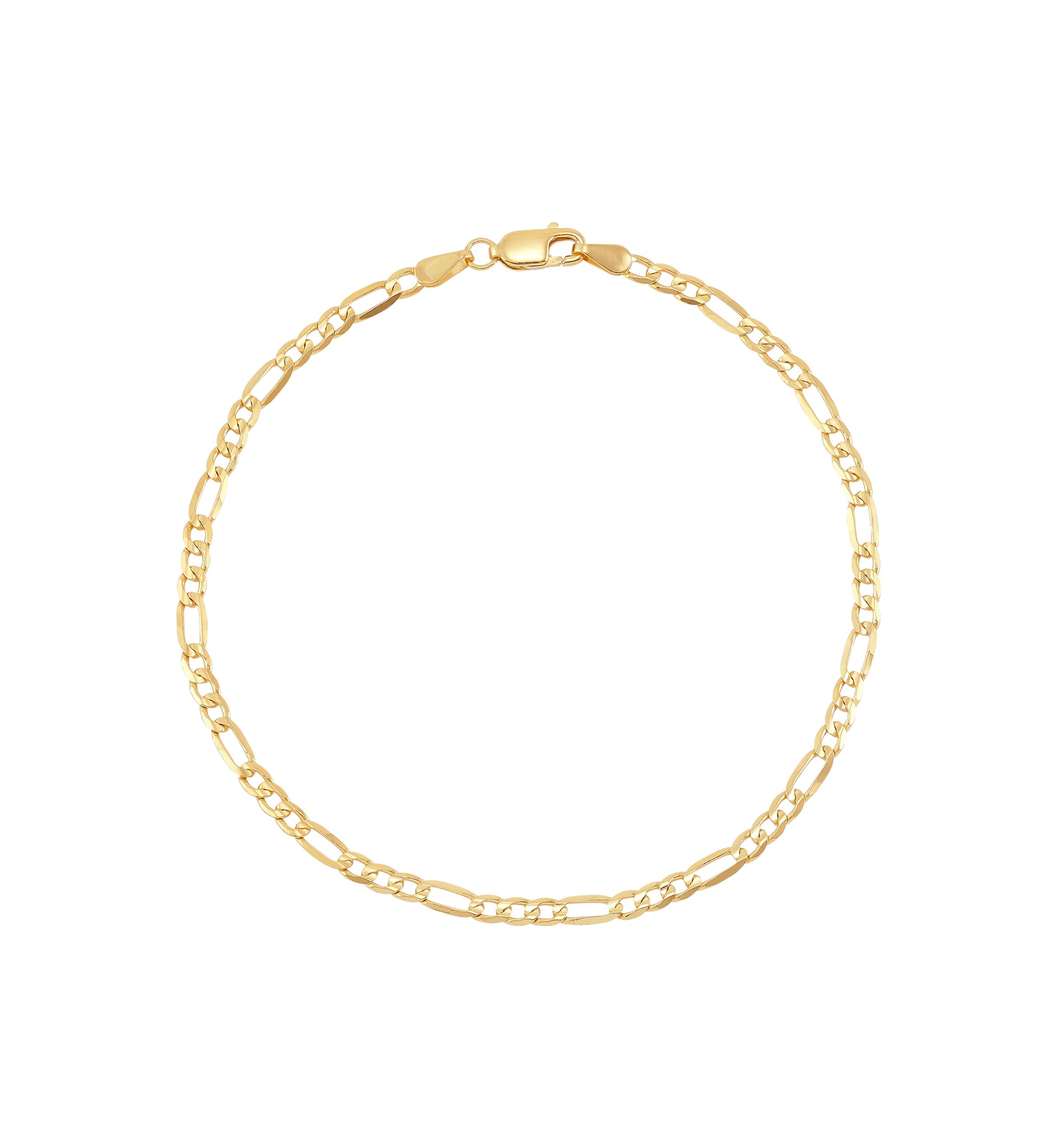 Solid 3 + 1 Figaro Bracelet in 10K Yellow Gold