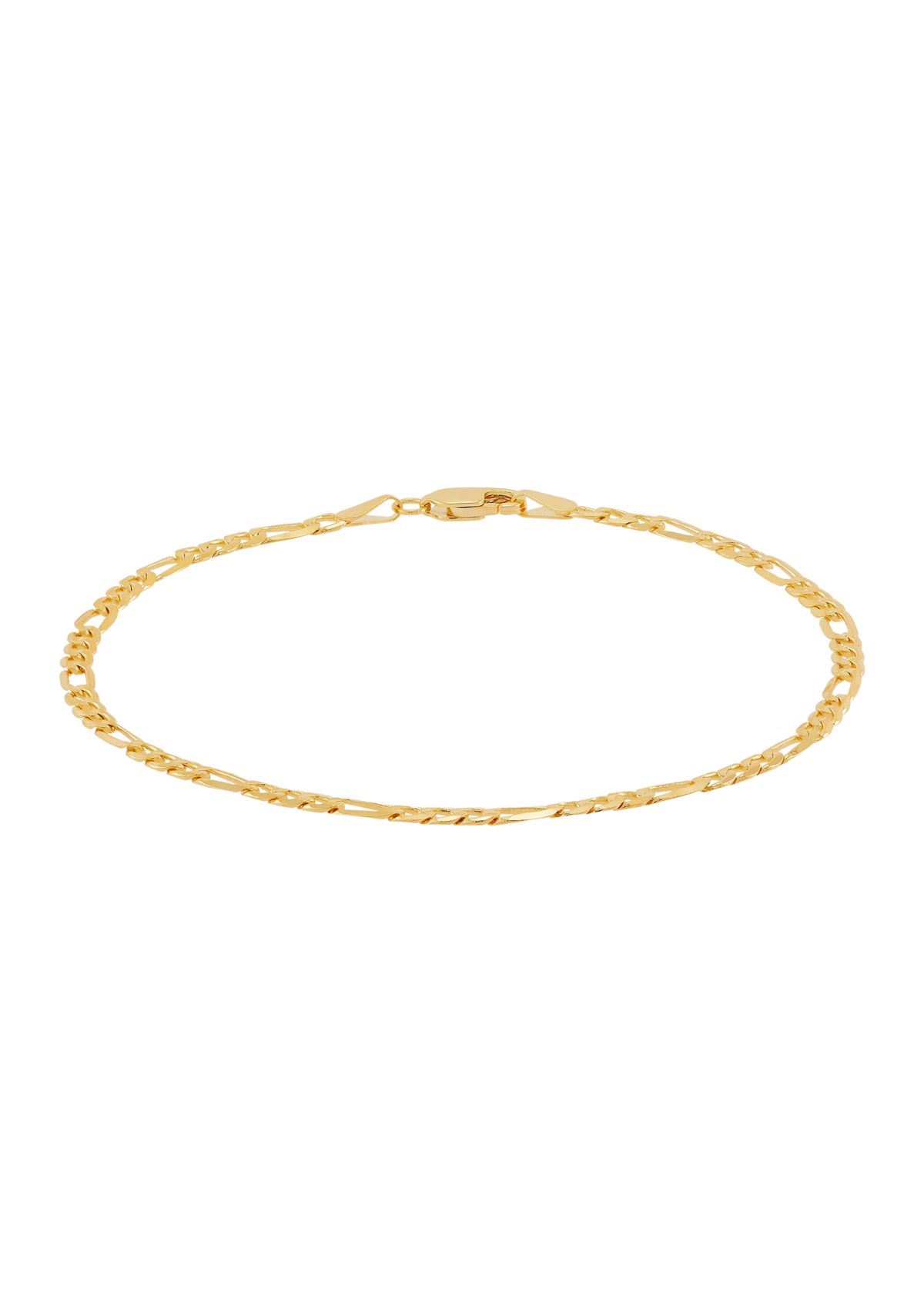 Solid 3 + 1 Figaro Bracelet in 10K Yellow Gold