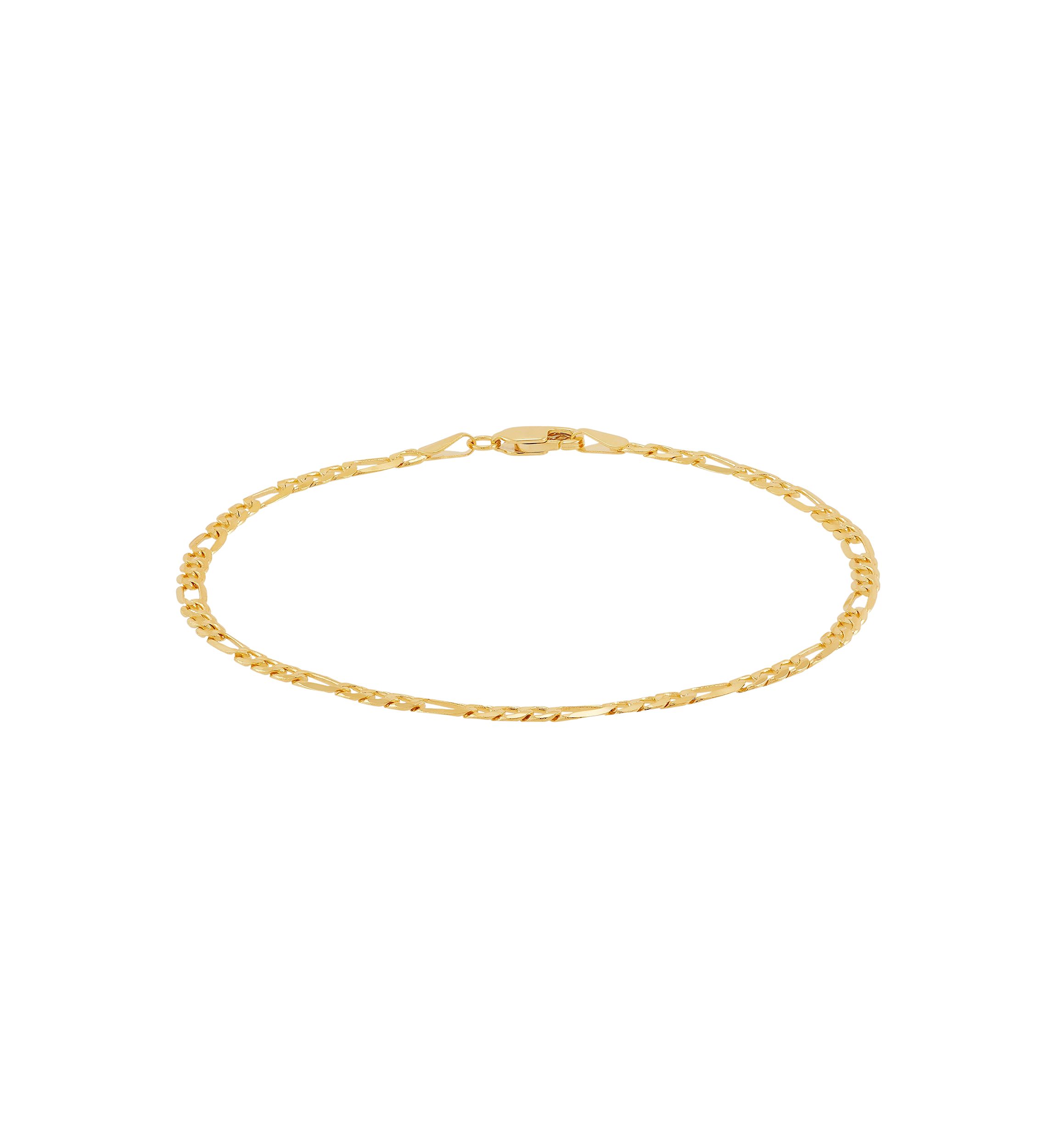 Solid 3 + 1 Figaro Bracelet in 10K Yellow Gold