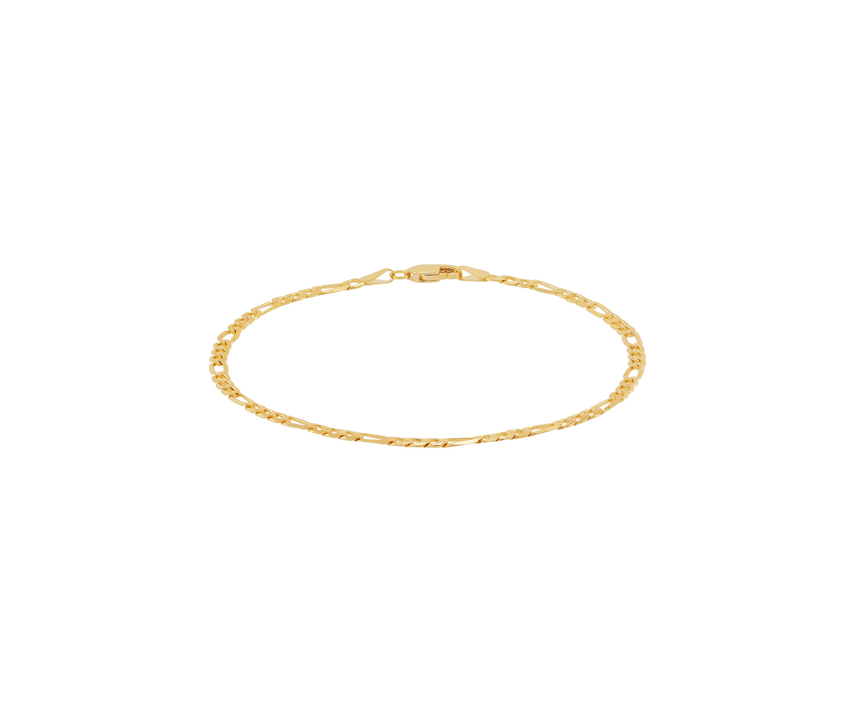 Solid 3 + 1 Figaro Bracelet in 10K Yellow Gold