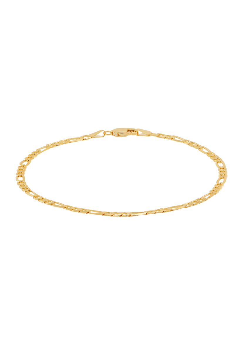 Solid 3 + 1 Figaro Bracelet in 10K Yellow Gold