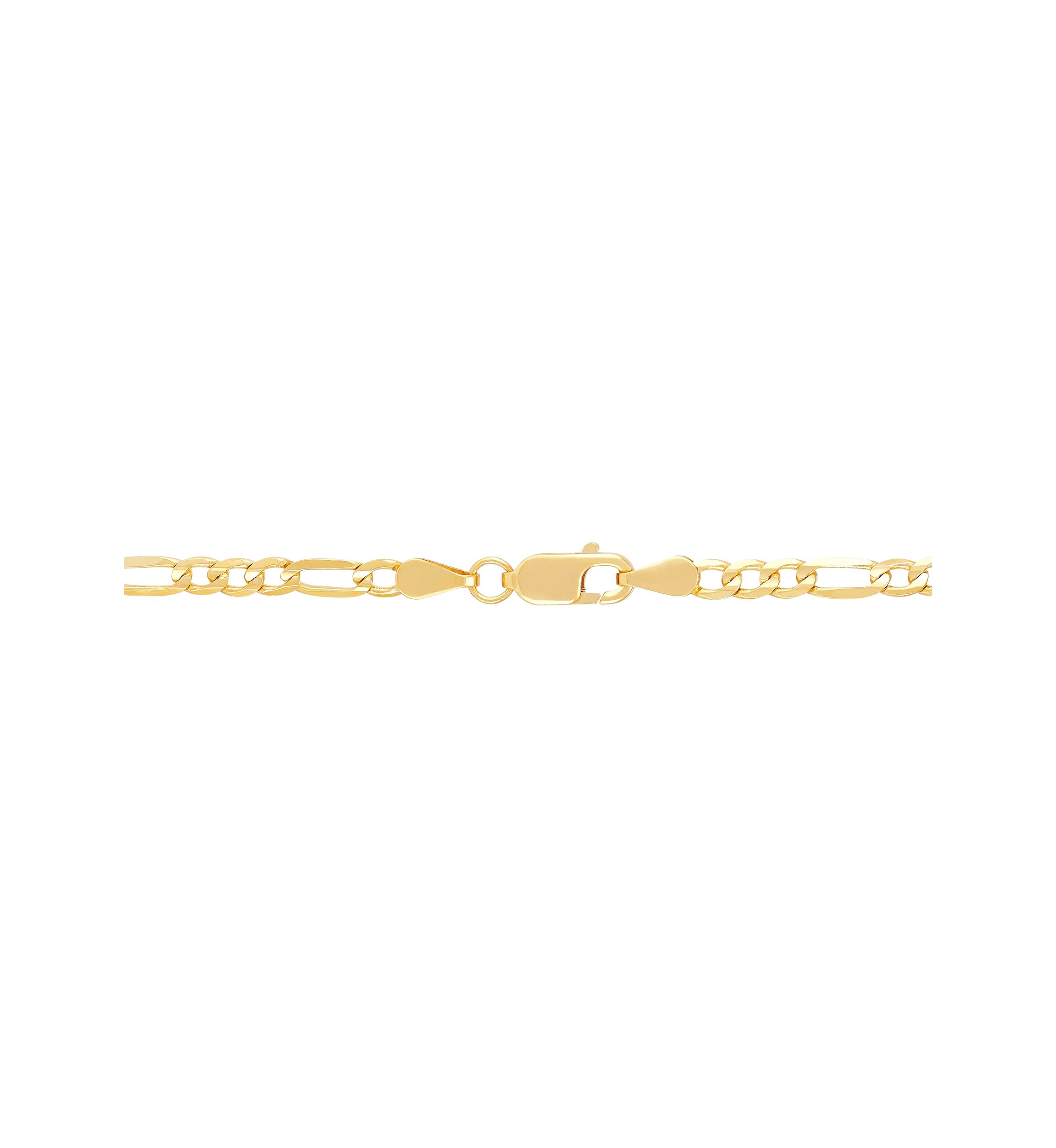 Solid 3 + 1 Figaro Bracelet in 10K Yellow Gold