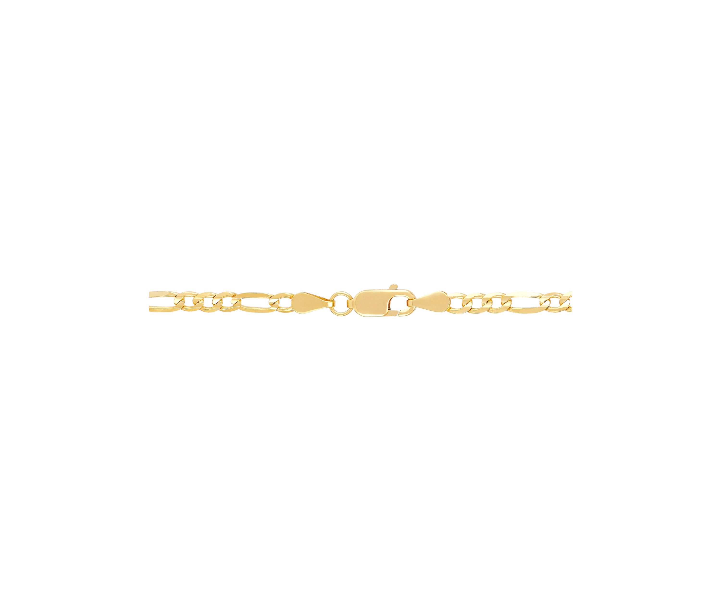 Solid 3 + 1 Figaro Bracelet in 10K Yellow Gold