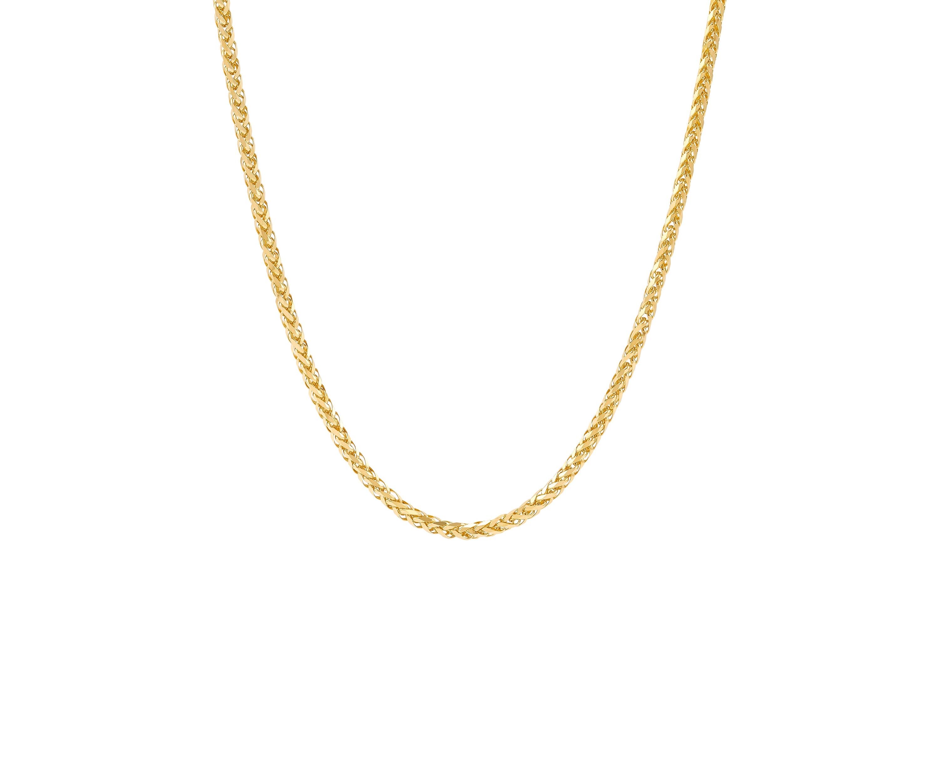 Solid Square Wheat Chain in 10K Yellow Gold