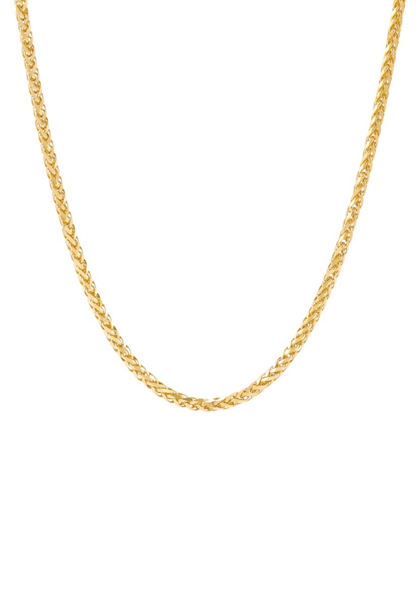 Solid Square Wheat Chain in 10K Yellow Gold
