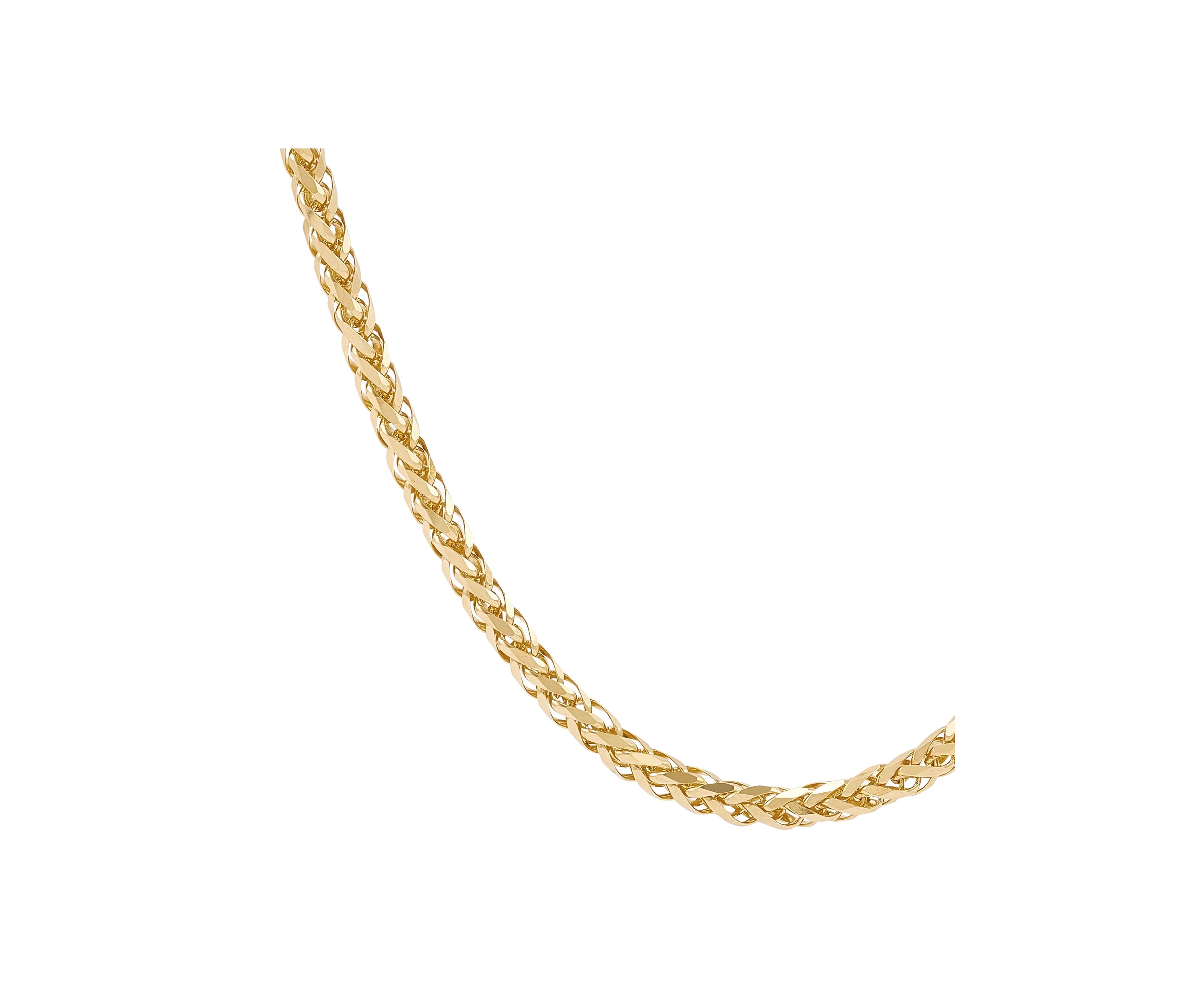 Solid Square Wheat Chain in 10K Yellow Gold