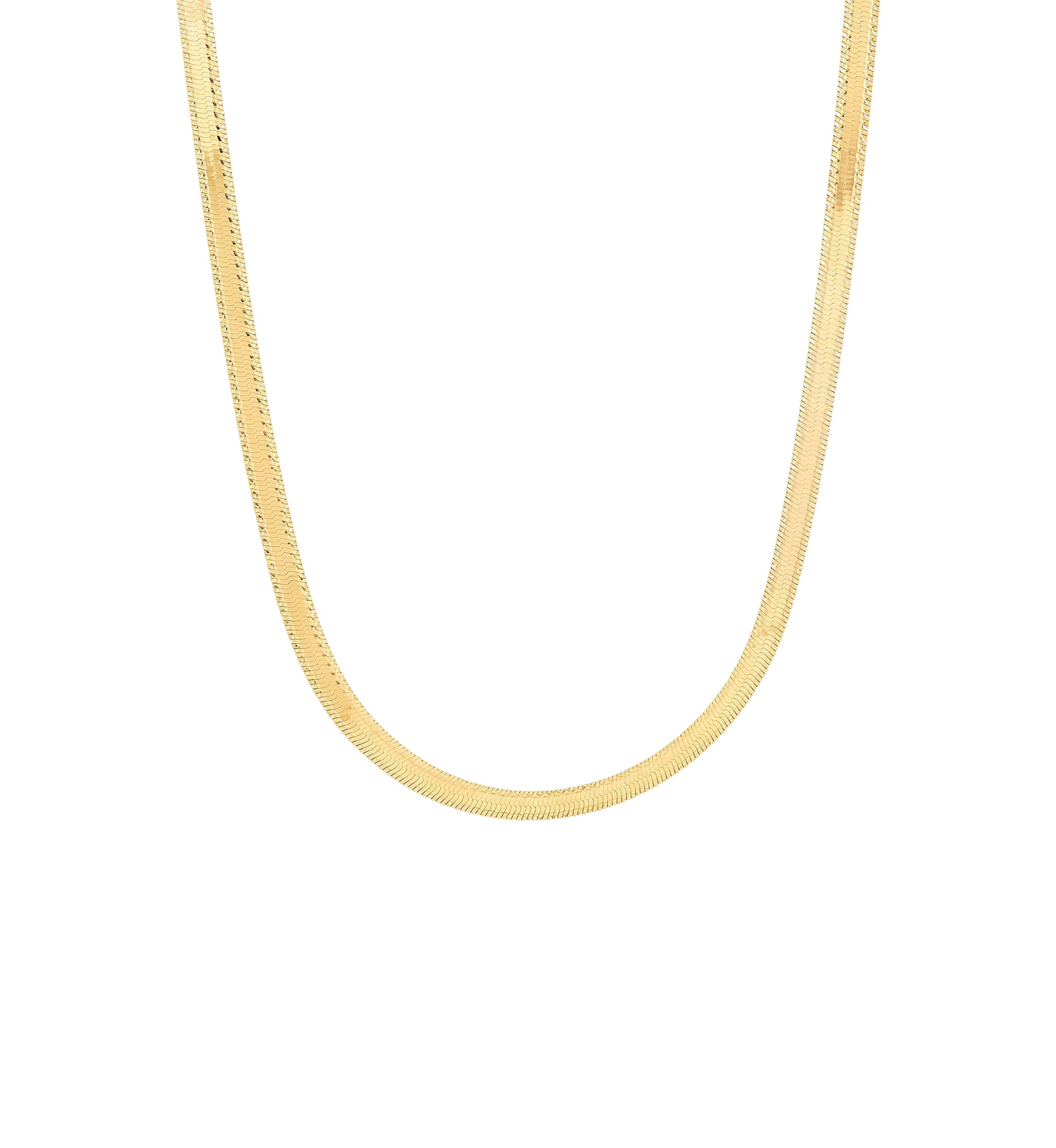 Reversible Herringbone Chain Necklace in 10K Yellow Gold
