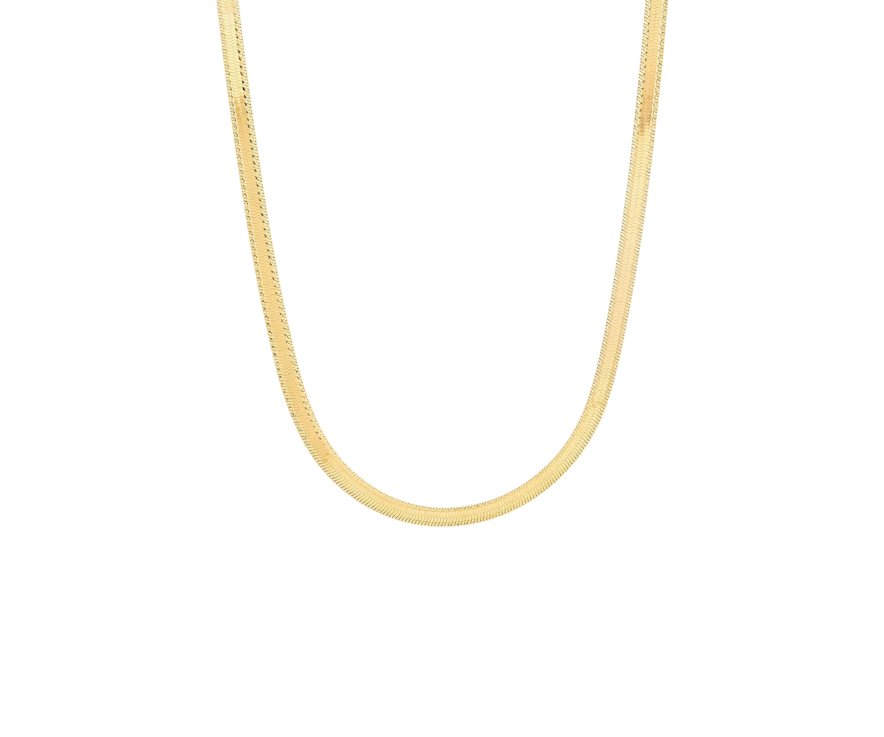 Reversible Herringbone Chain Necklace in 10K Yellow Gold