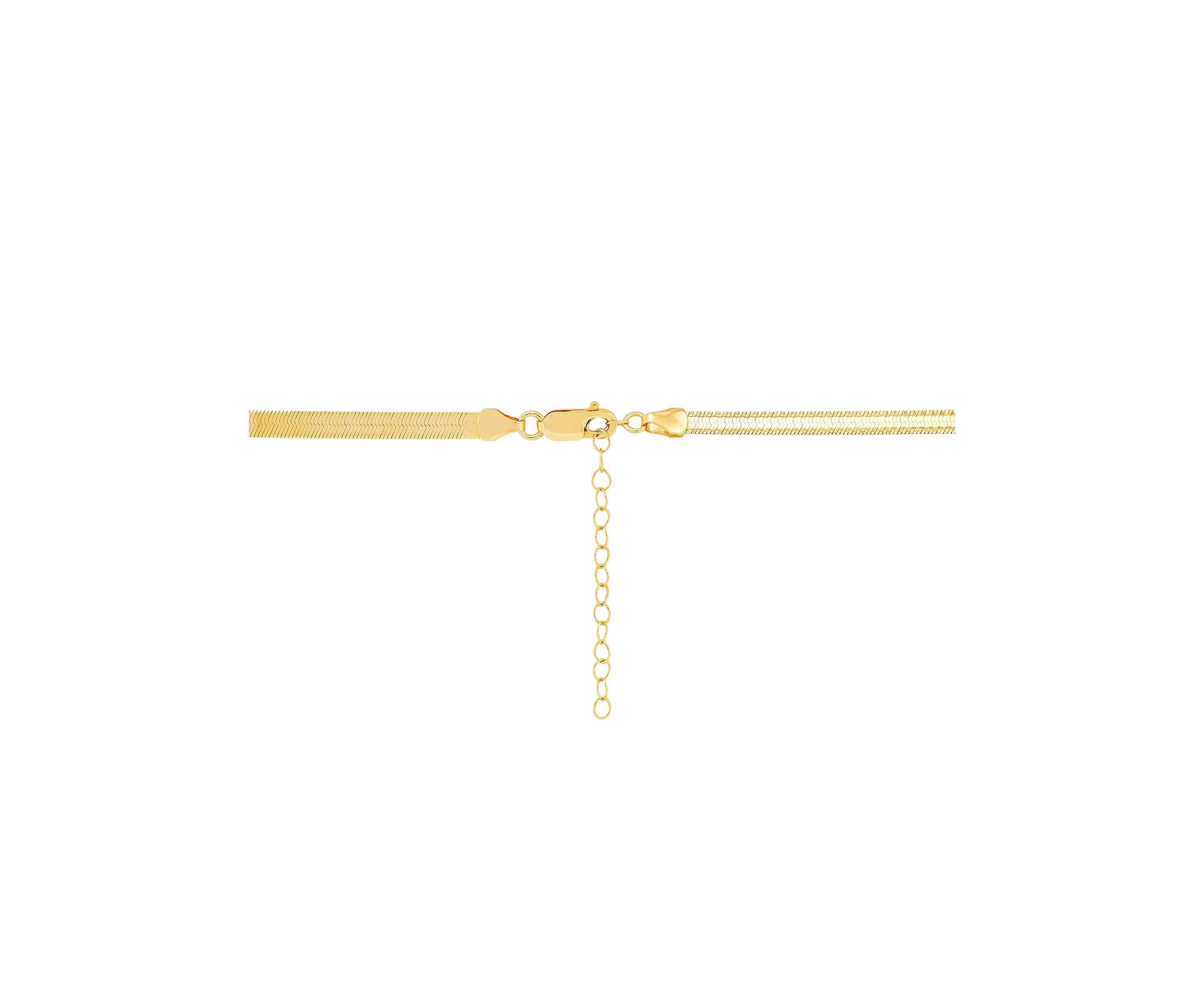 Reversible Herringbone Chain Necklace in 10K Yellow Gold