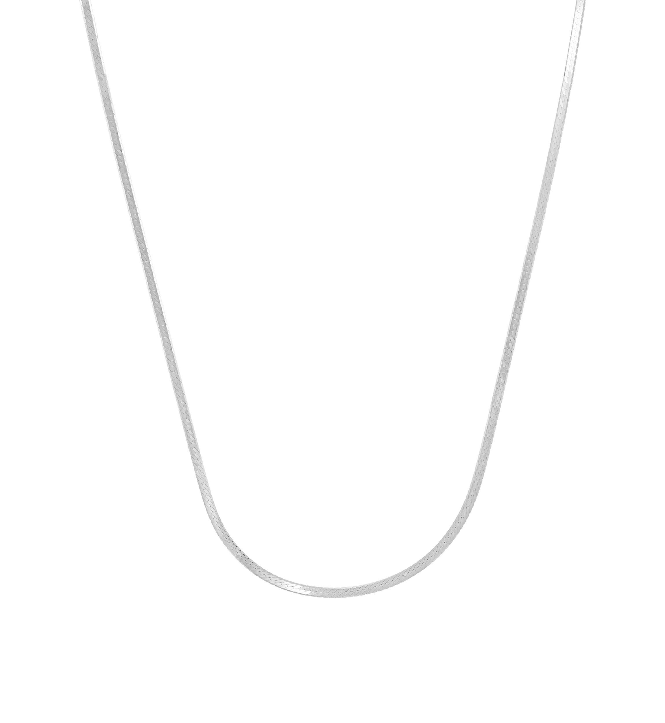 Micro Herringbone Chain in 10K White Gold