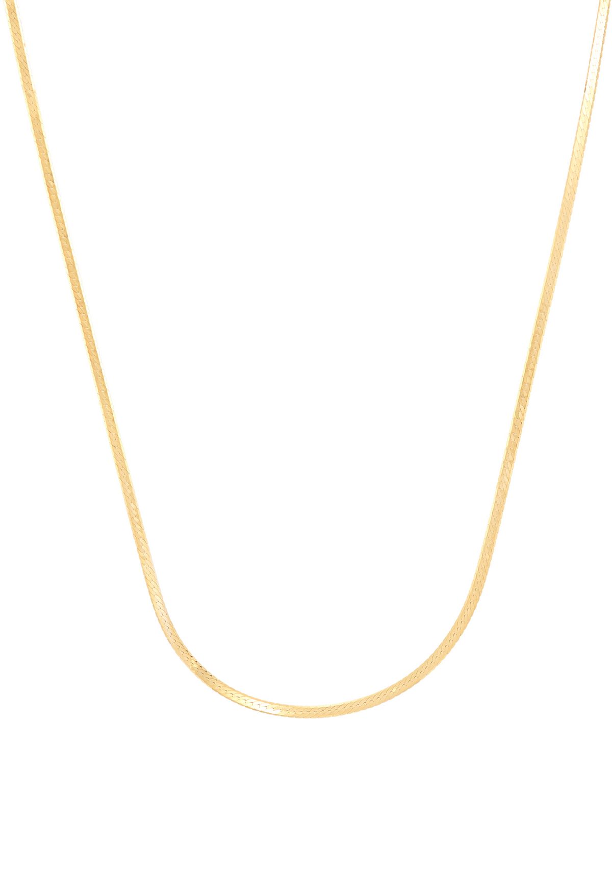 Micro Herringbone Chain in 10K Yellow Gold