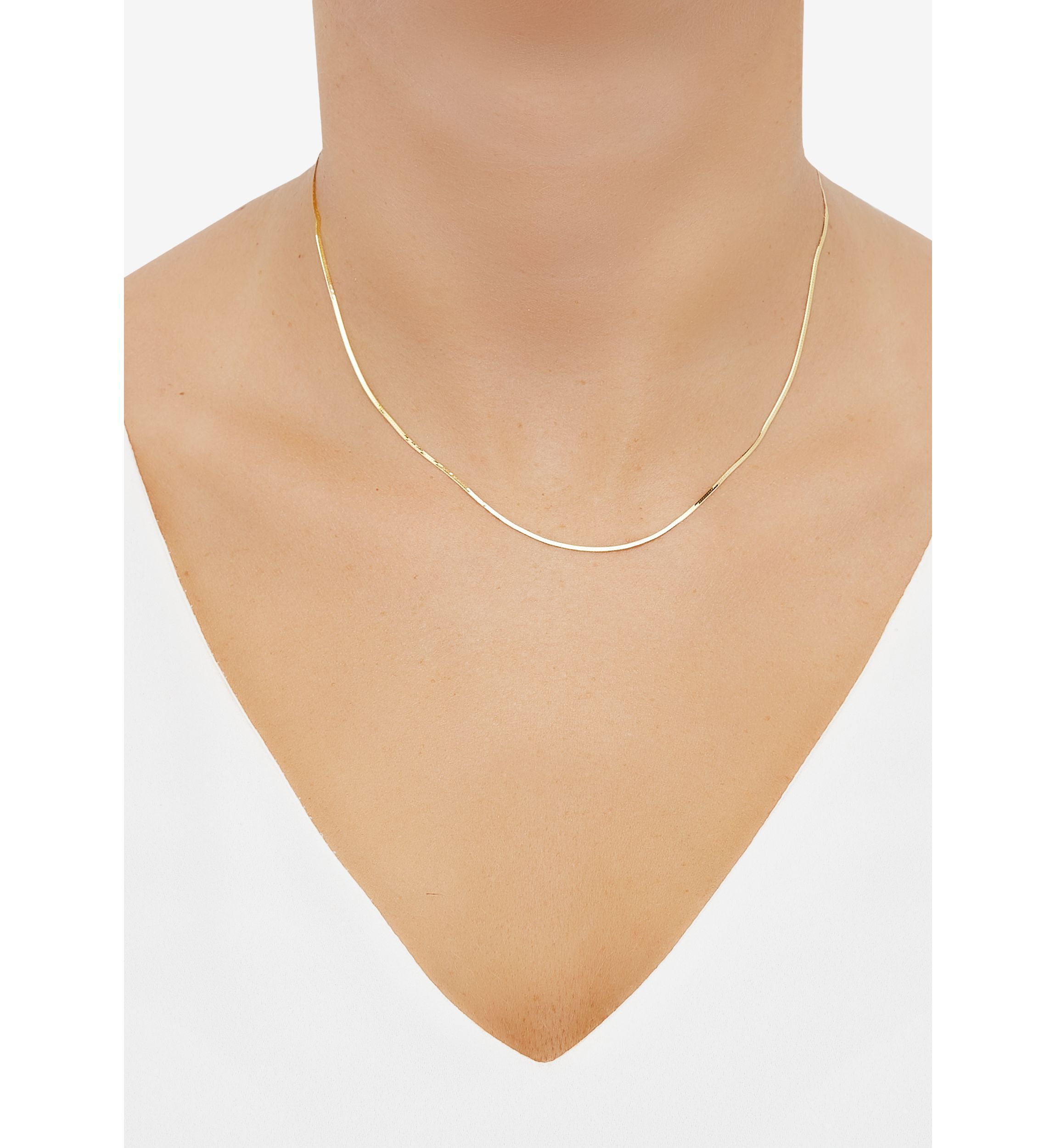 Micro Herringbone Chain in 10K Yellow Gold