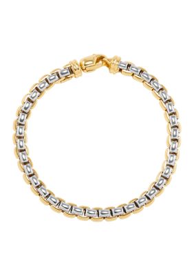 Belk & Co Men's Hollow Chunky Rolo Chain in 10K Yellow and White Gold, 7.5 in