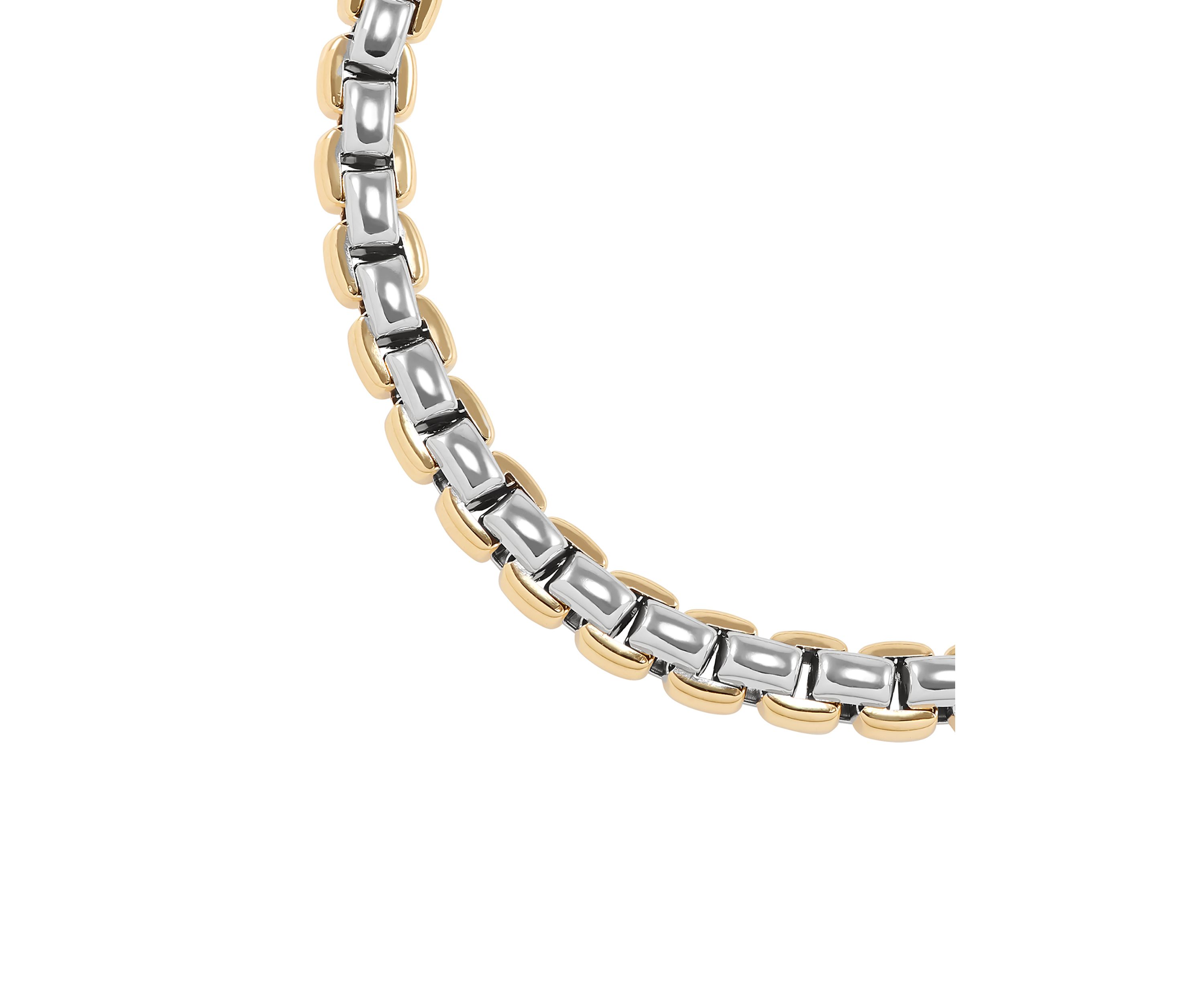 Hollow Chunky Rolo Chain in 10K Yellow and White Gold