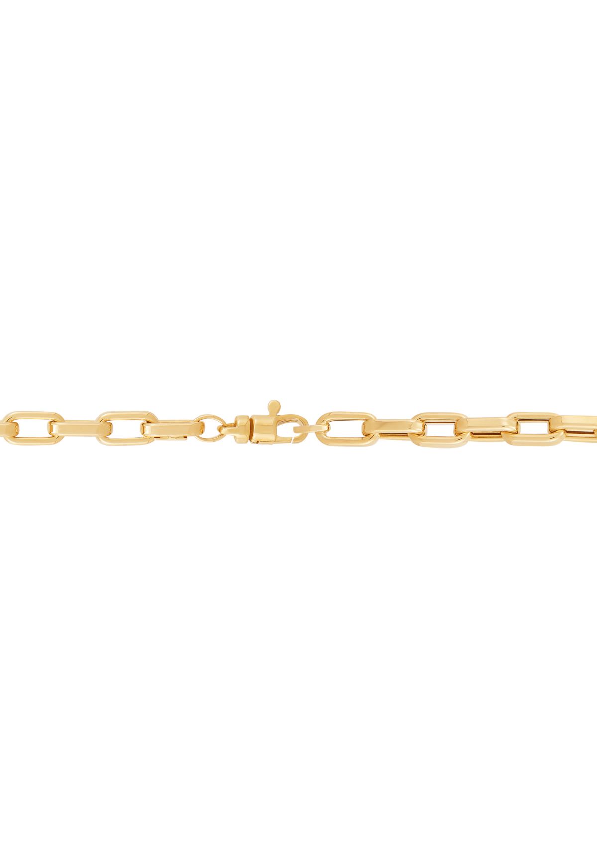Hollow Rectangle Chain Necklace in 10K Yellow Gold