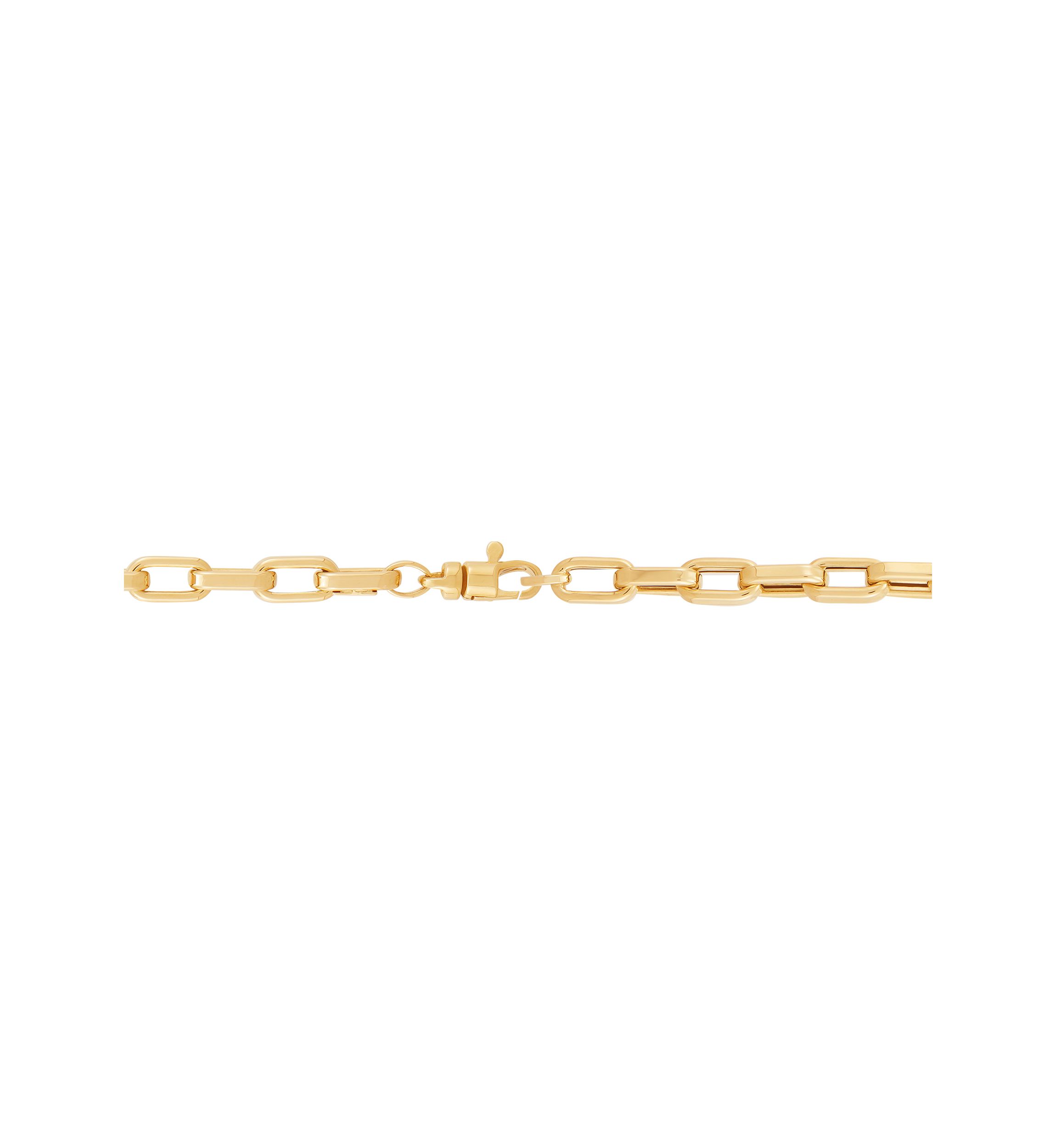 Hollow Rectangle Chain Necklace in 10K Yellow Gold