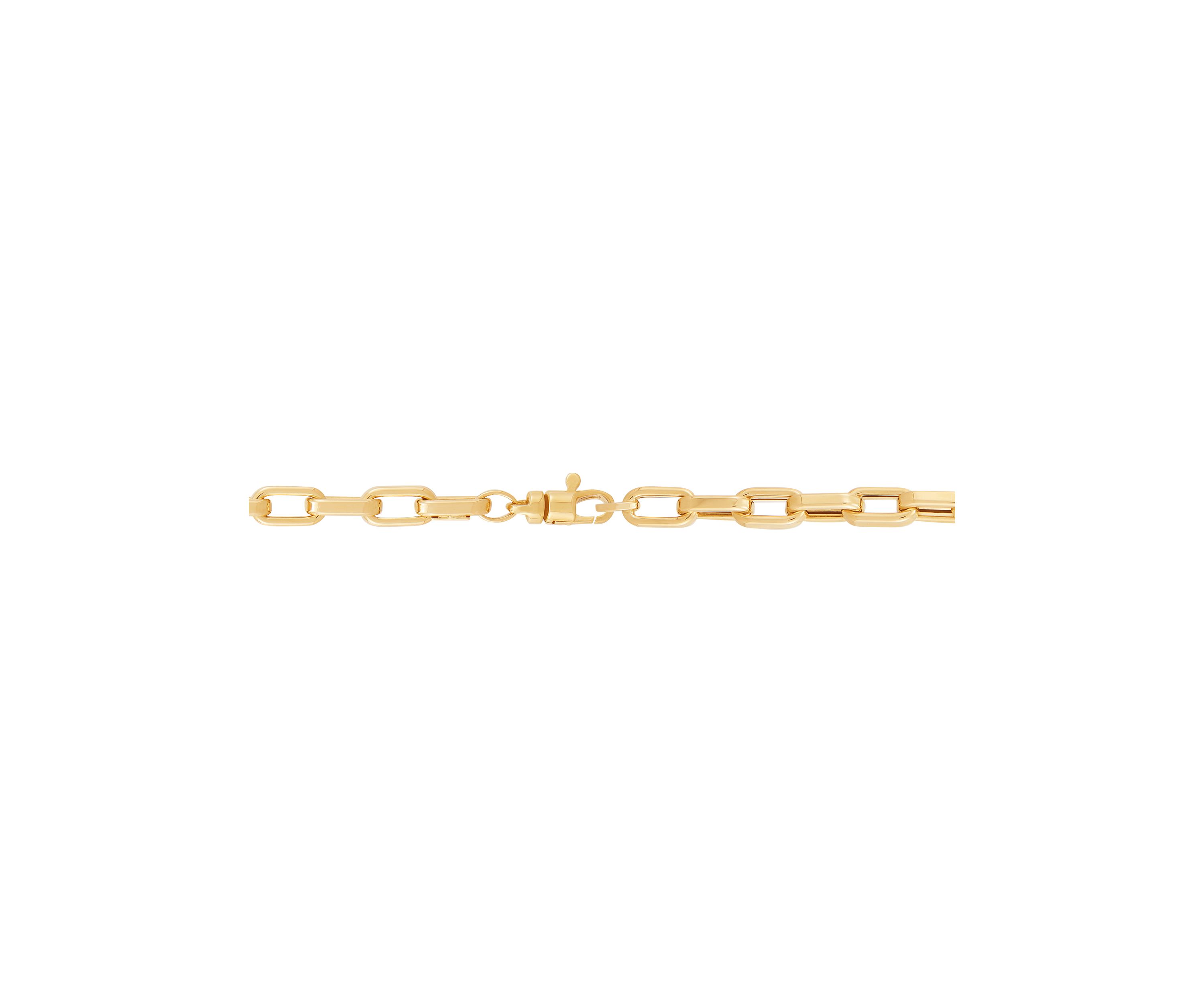 Hollow Rectangle Chain Necklace in 10K Yellow Gold