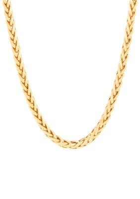 Belk & Co Men's Hollow Round Wheat Chain Necklace in 10K Yellow Gold, 22 in