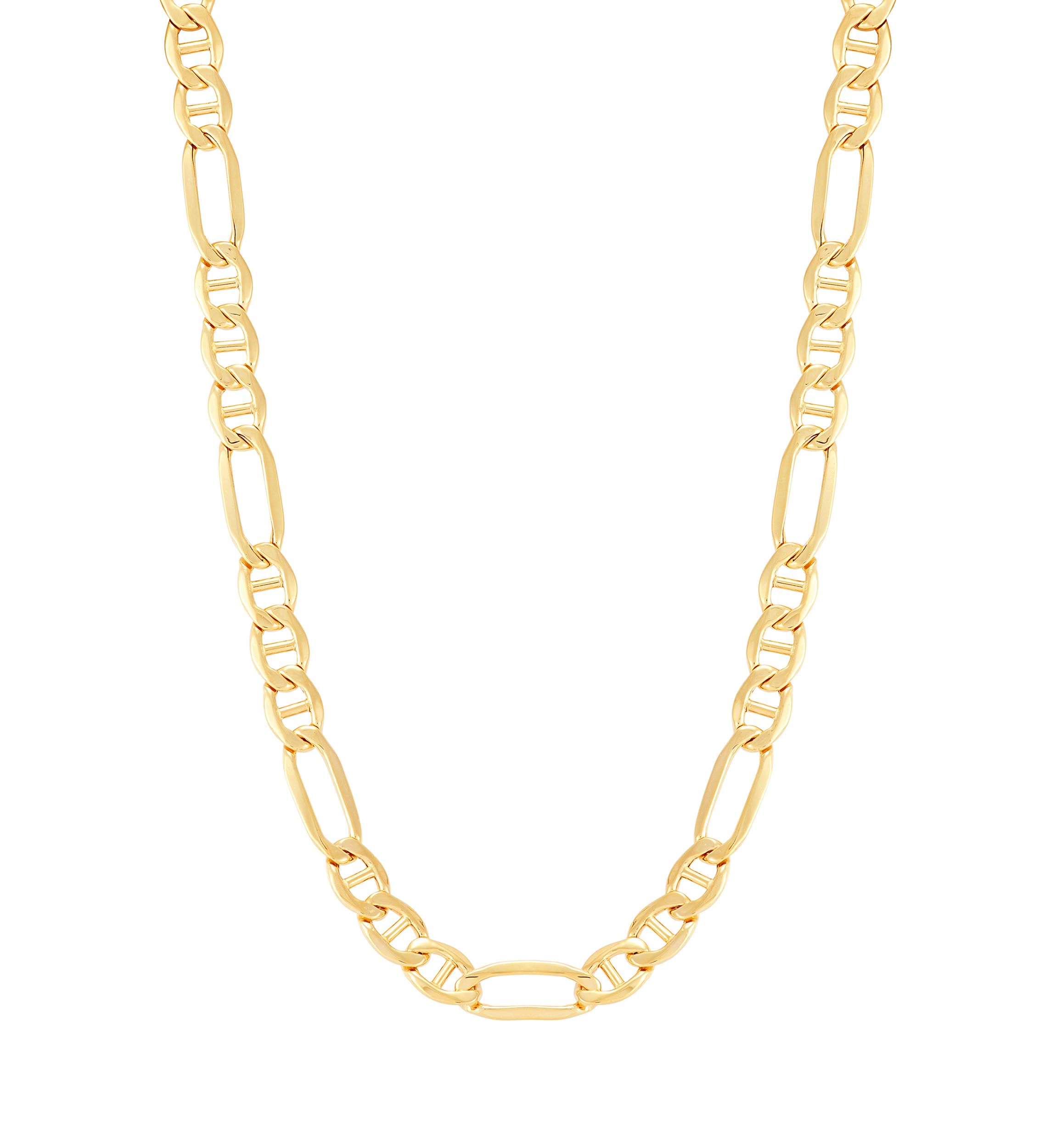 Hollow Figaro Chain in 10K Yellow Gold