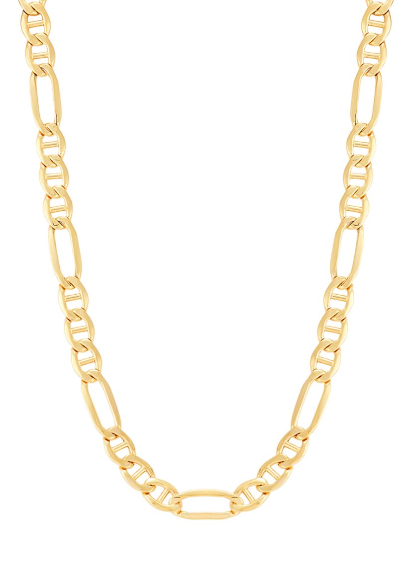 Hollow Figaro Chain in 10K Yellow Gold