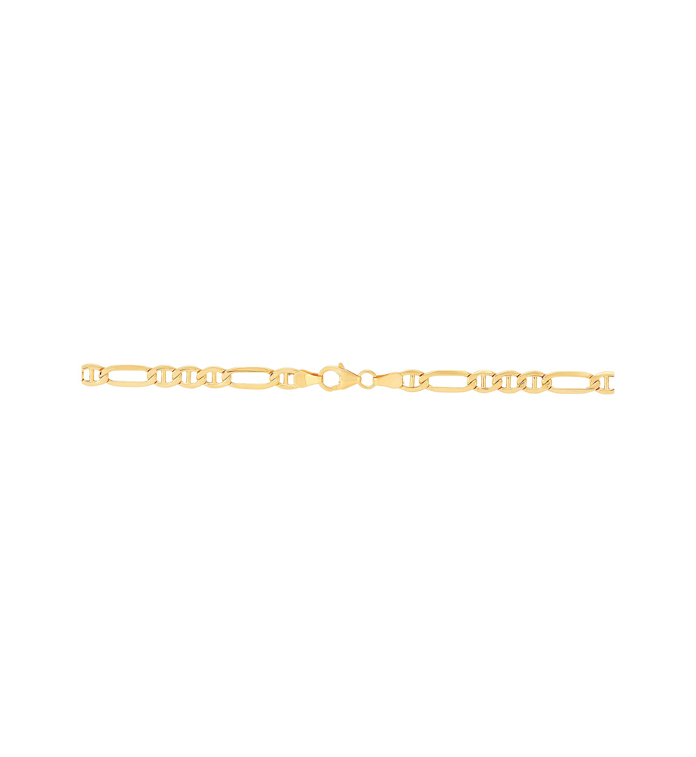 Hollow Figaro Chain in 10K Yellow Gold