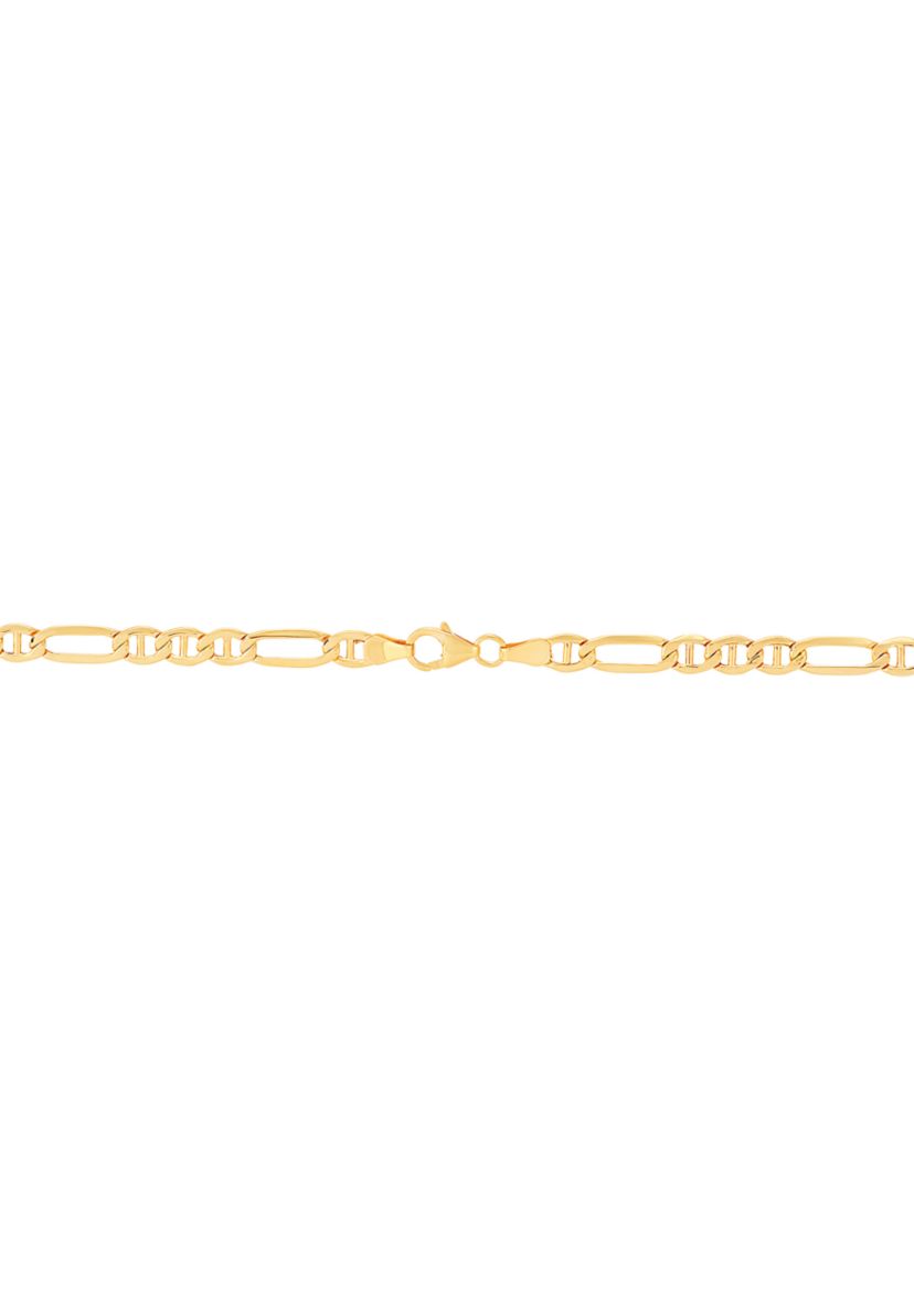 Hollow Figaro Chain in 10K Yellow Gold