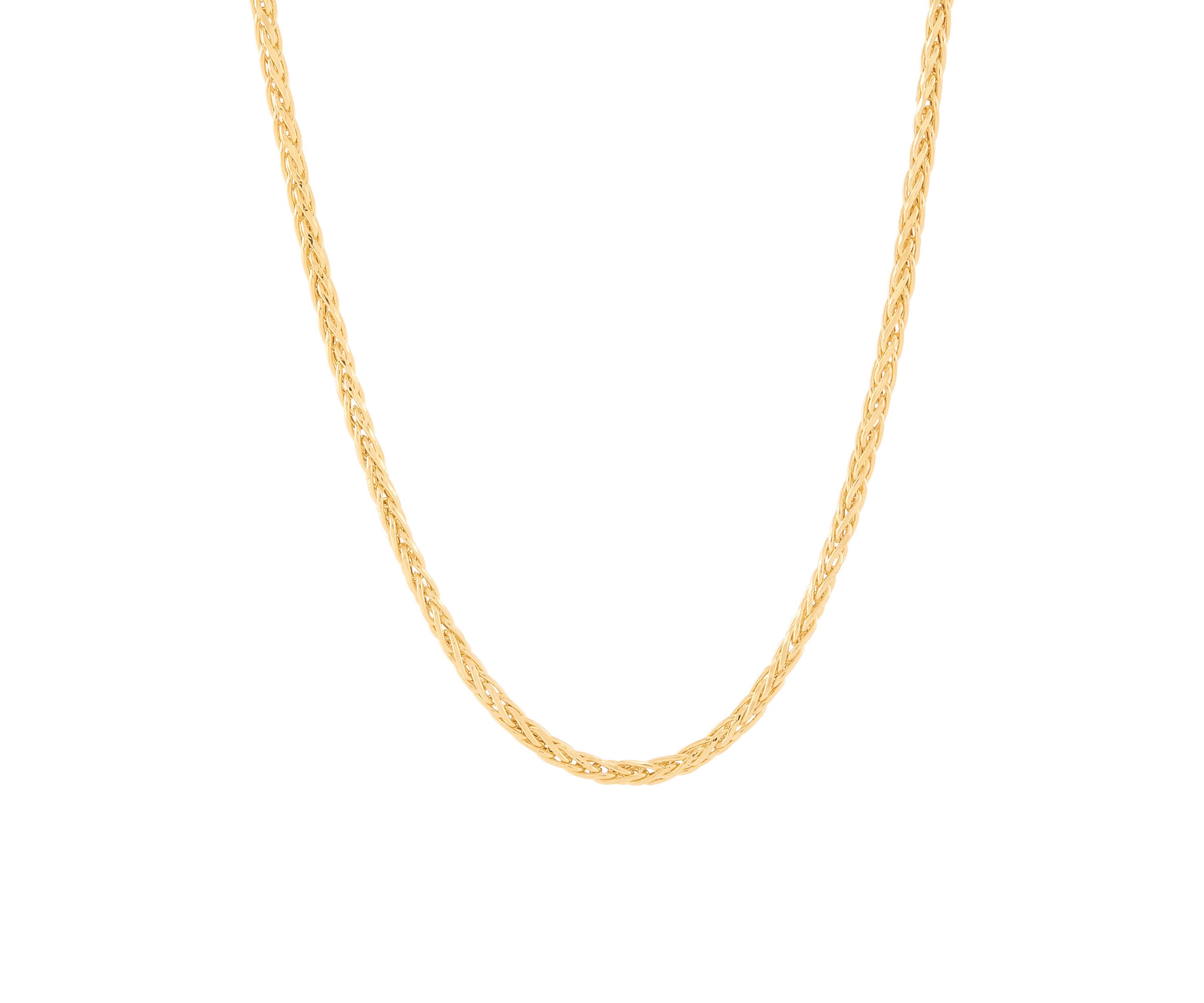 Hollow Wheat Chain in 10K Yellow Gold