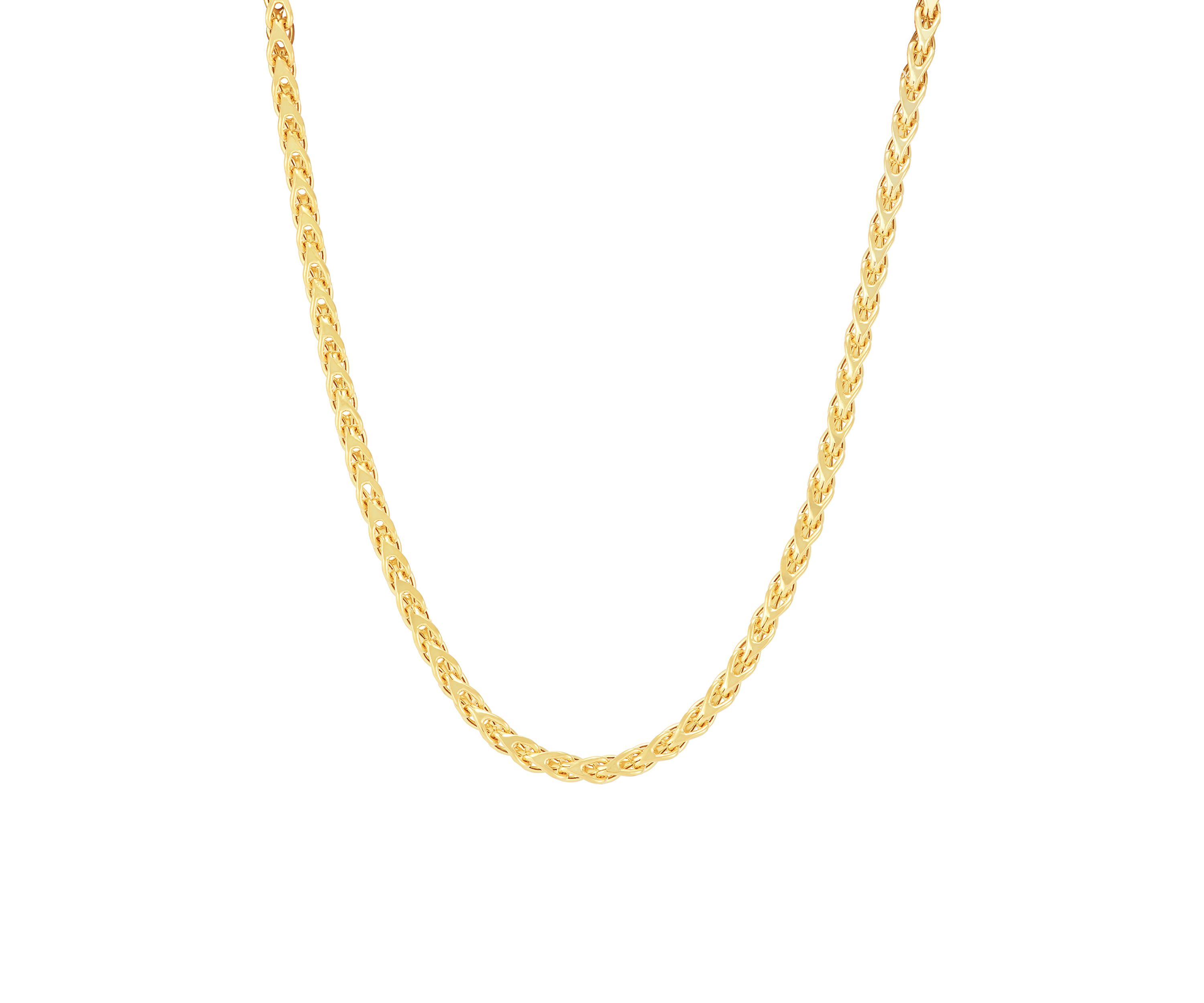 Hollow 4 Sided Franco Chain in 10K Yellow Gold
