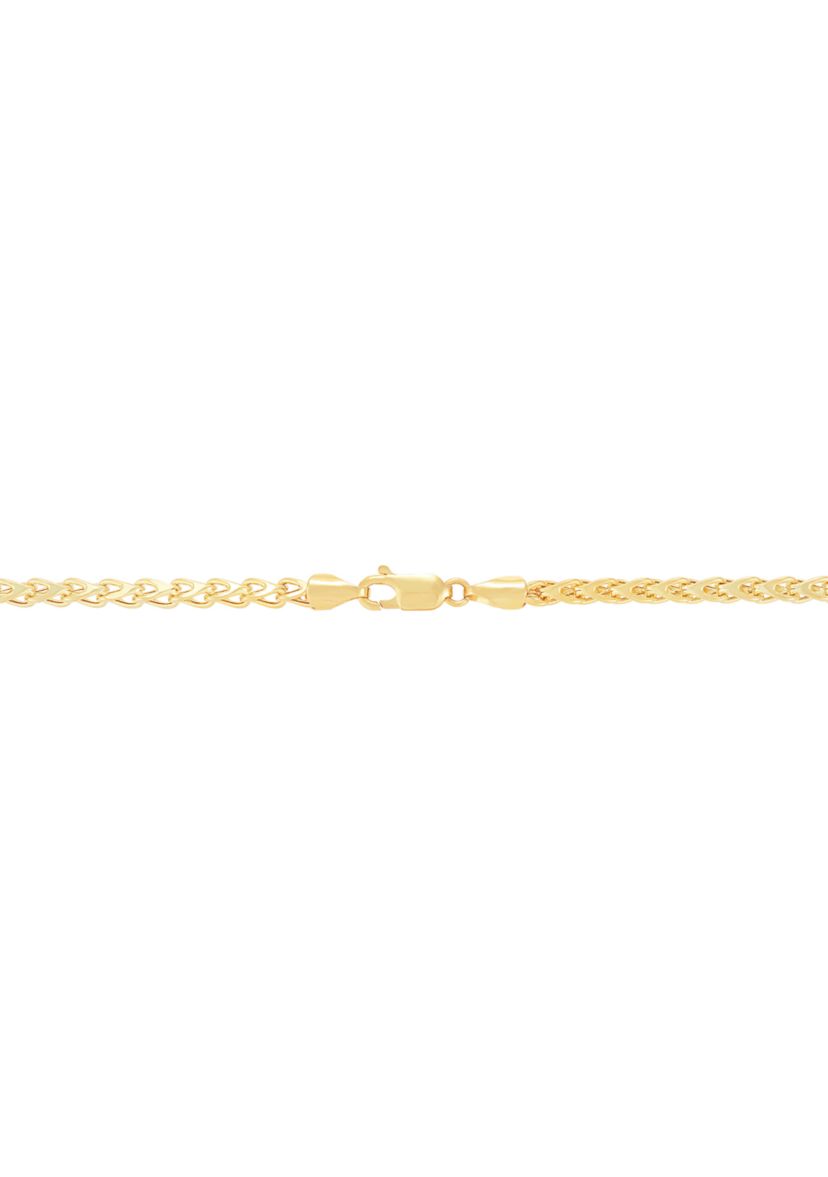 Hollow 4 Sided Franco Chain in 10K Yellow Gold