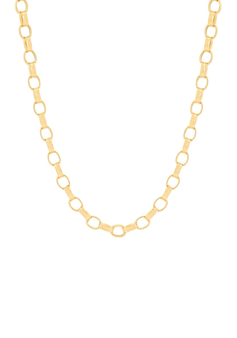 Hollow Rolo Chain in 10K Yellow Gold