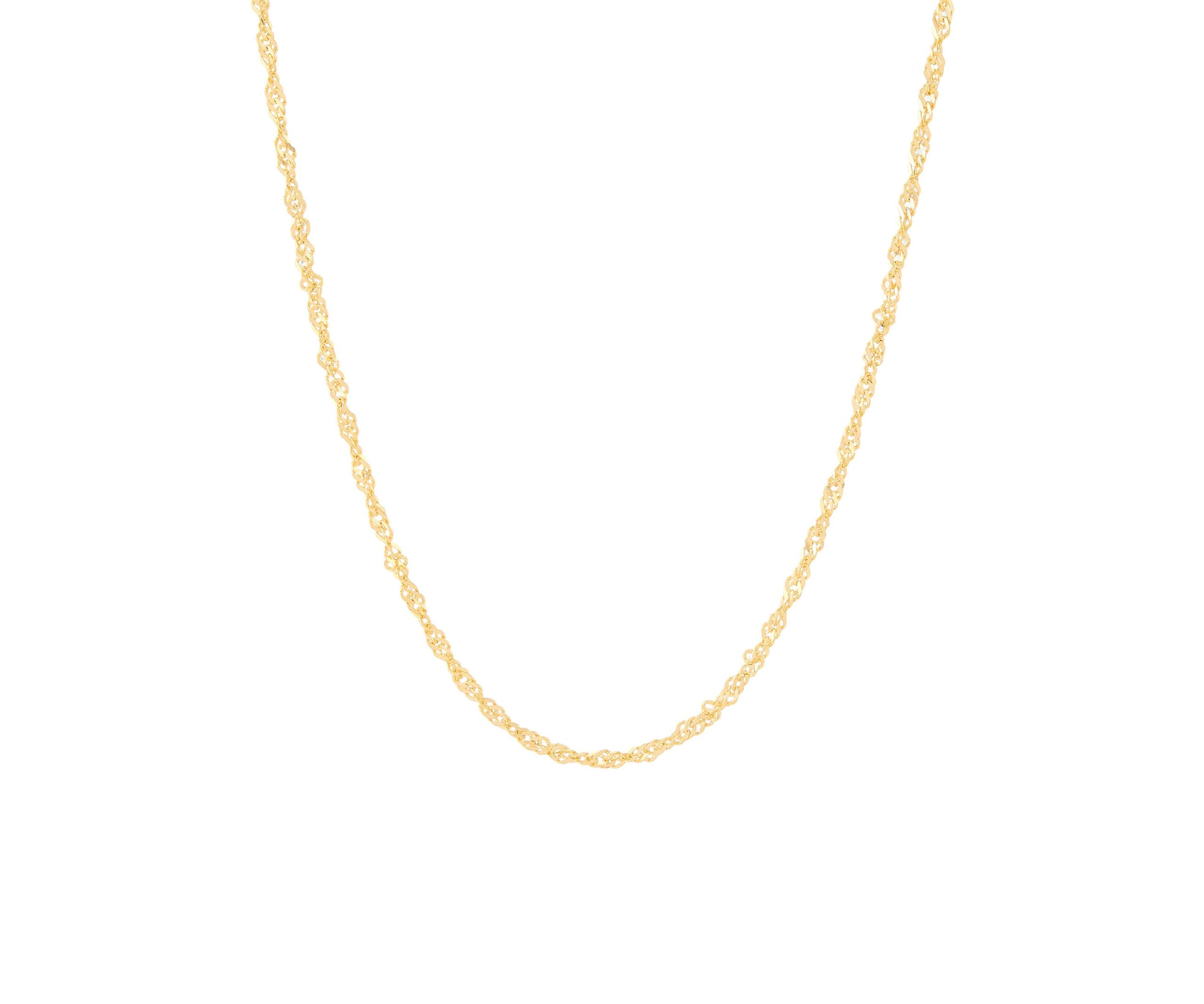 Solid Singapore Chain in 10K Yellow Gold
