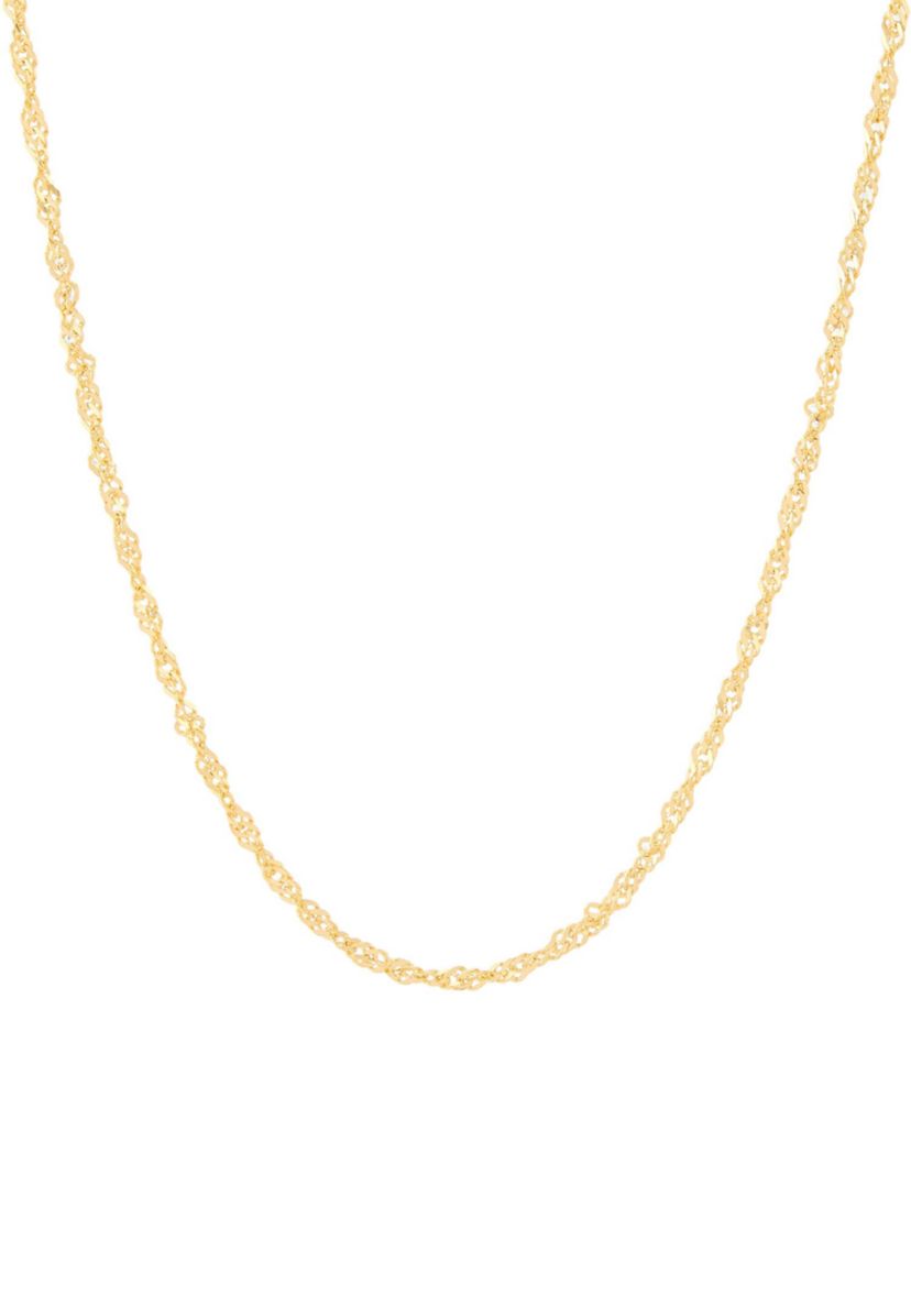 Solid Singapore Chain in 10K Yellow Gold