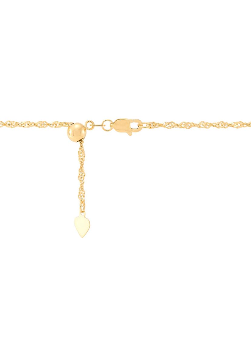 Solid Singapore Chain in 10K Yellow Gold